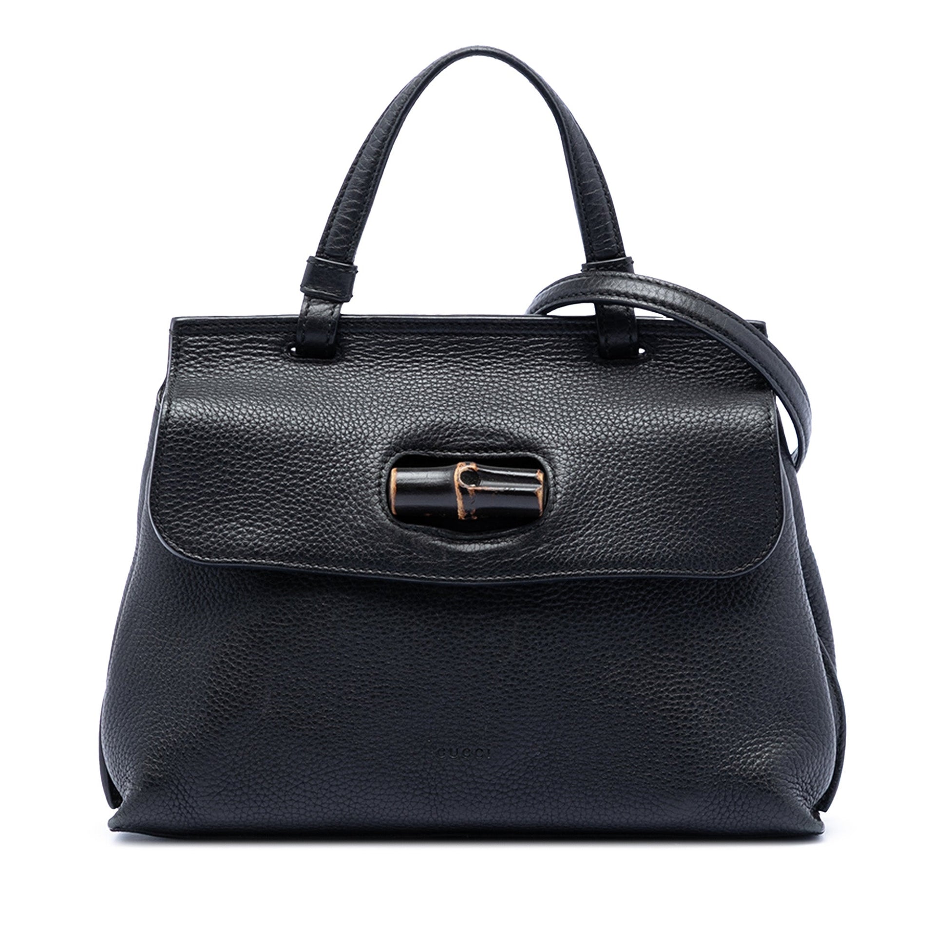 Gucci Small Leather Bamboo Daily Satchel
