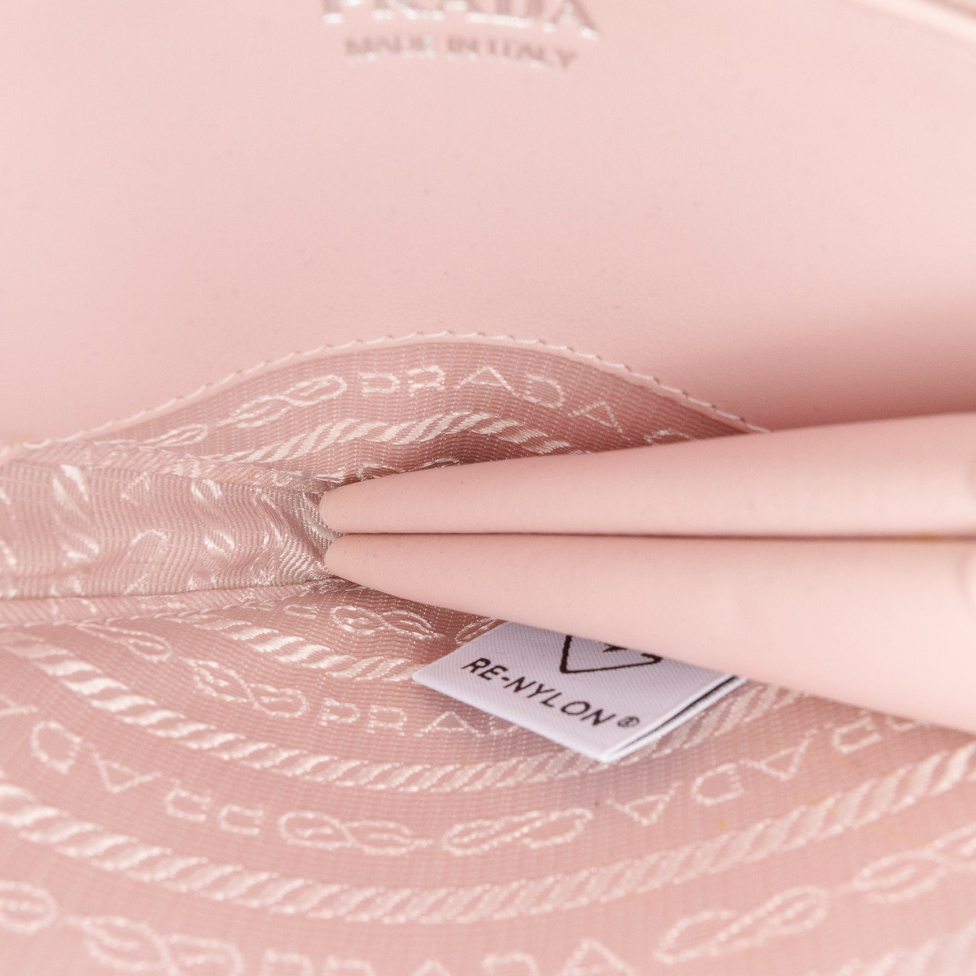 Prada Mini Crystal Embellished Satin and Leather Triangle Pouch