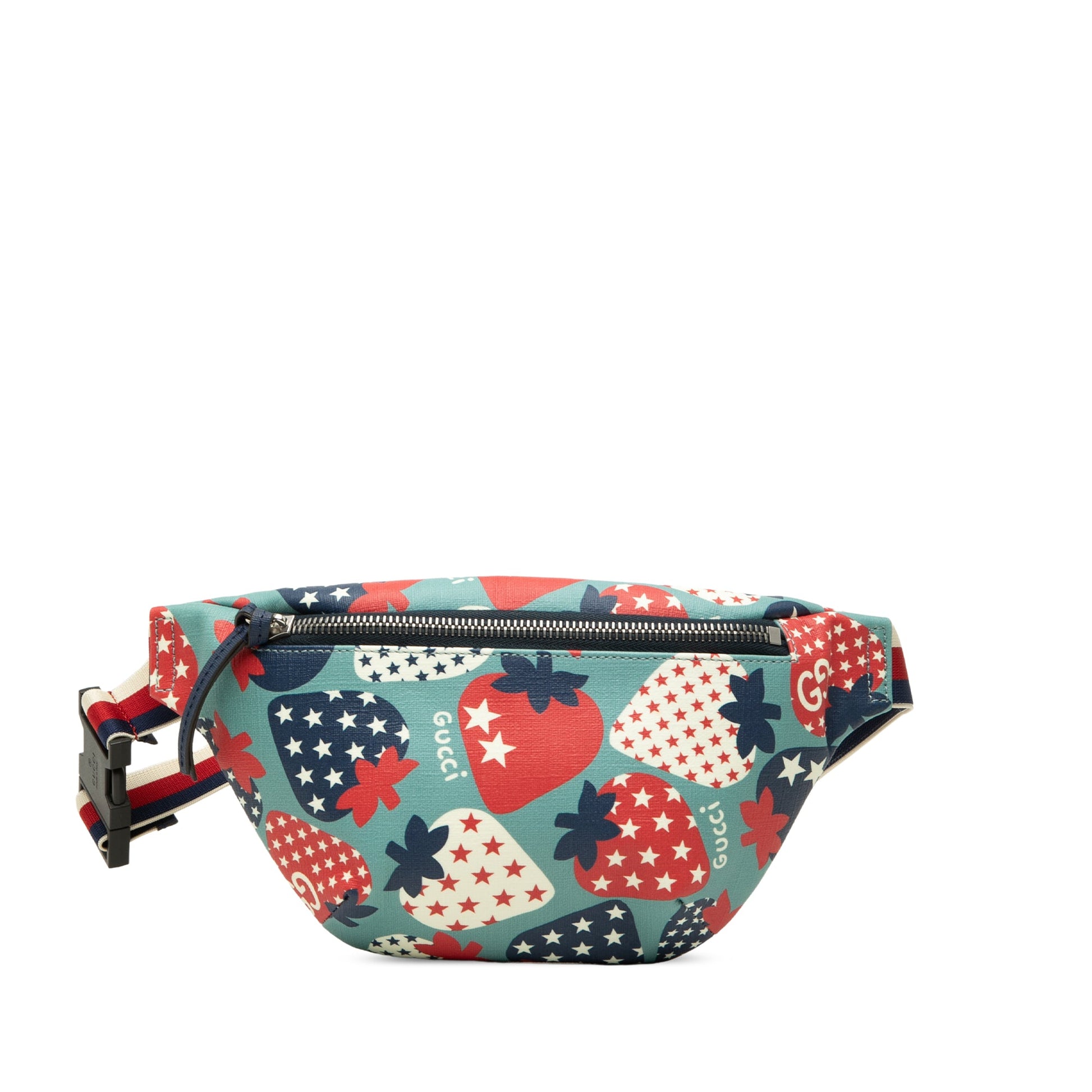 Gucci Kids Coated Canvas Cosmic Strawberries Web Belt Bag