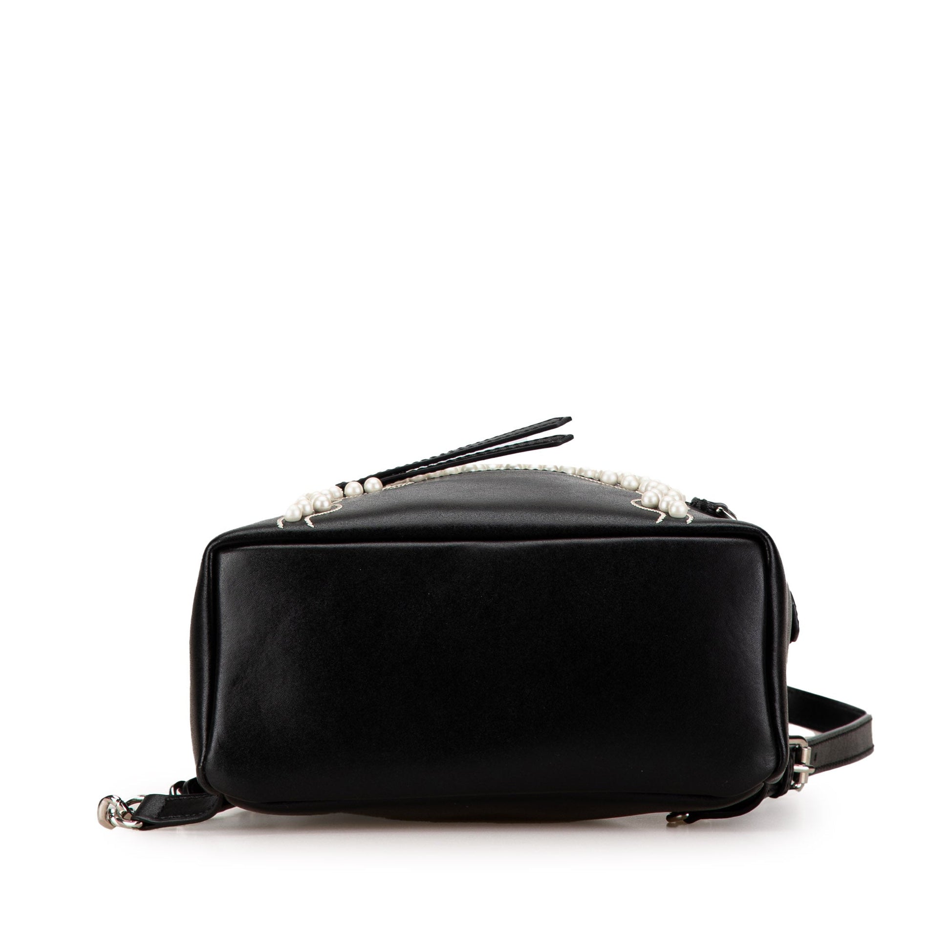 Fendi Mini By The Way Leather Ribbon Pearl Backpack