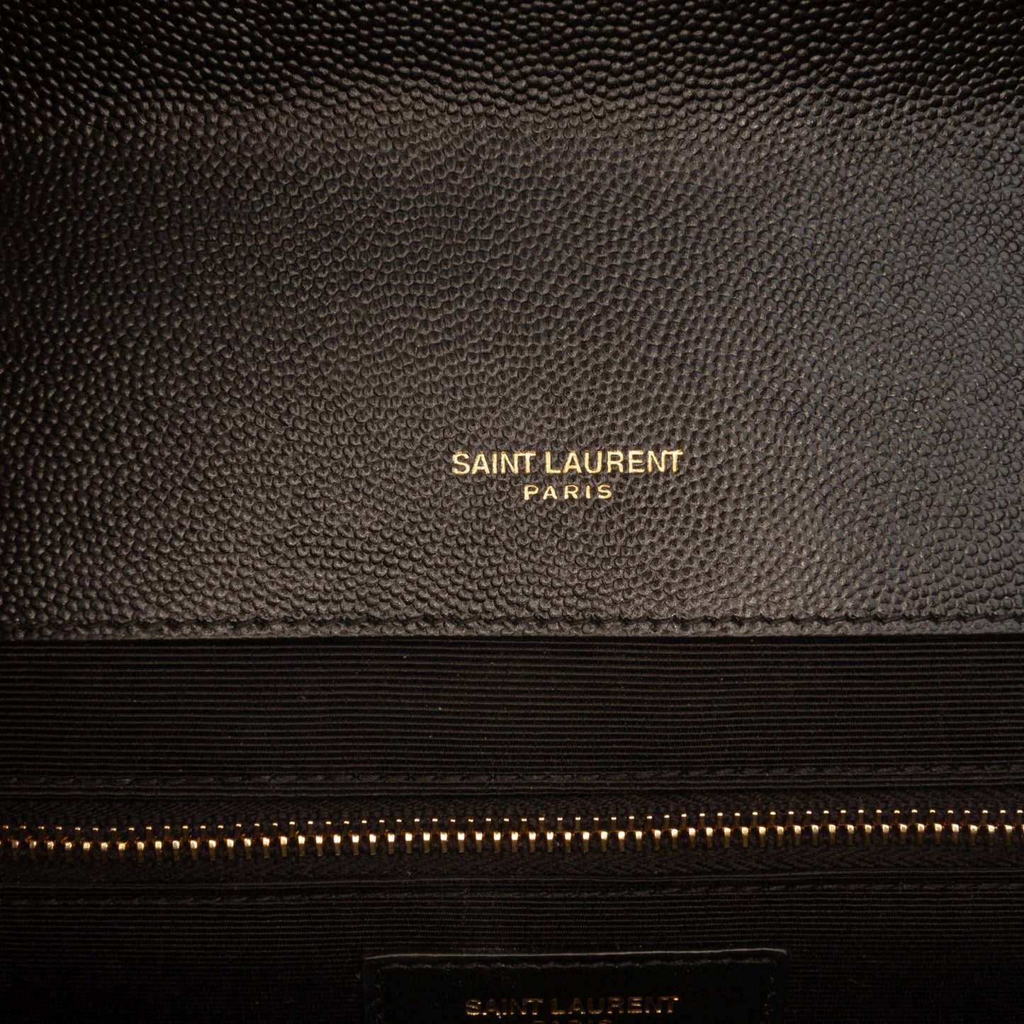 Saint Laurent Large Chevron Grain de Poudre Monogram Envelope Bag