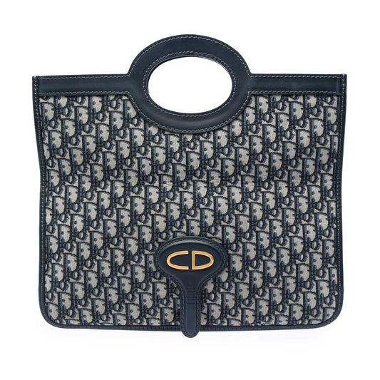 Dior Oblique Canvas Fold Over Clutch