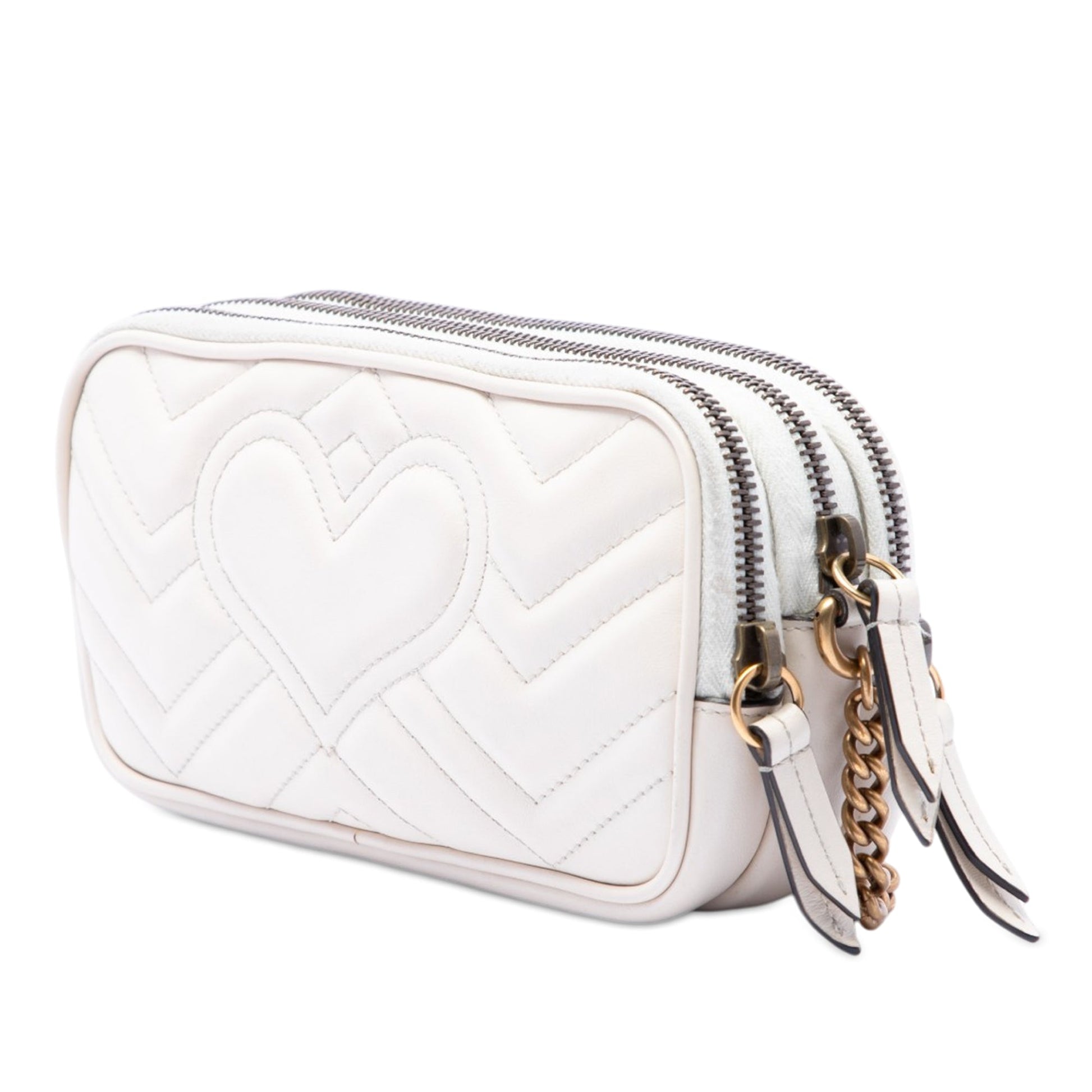 Gucci Mini GG Marmont Matelasse Calfskin Triple Zip Crossbody