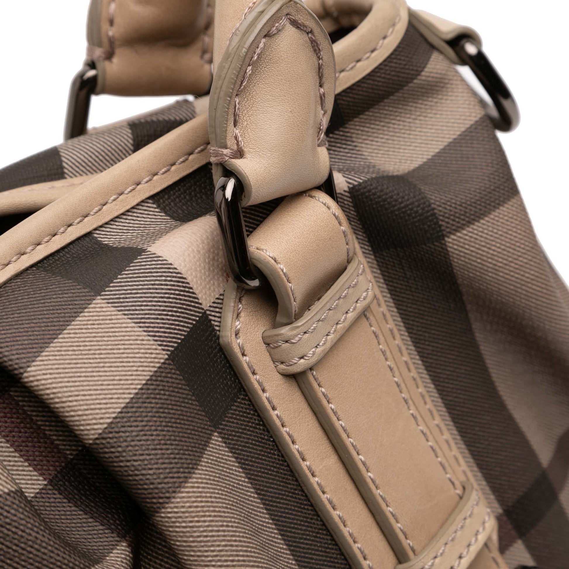 Burberry Small Smoke Check Coated Canvas Northfield Satchel