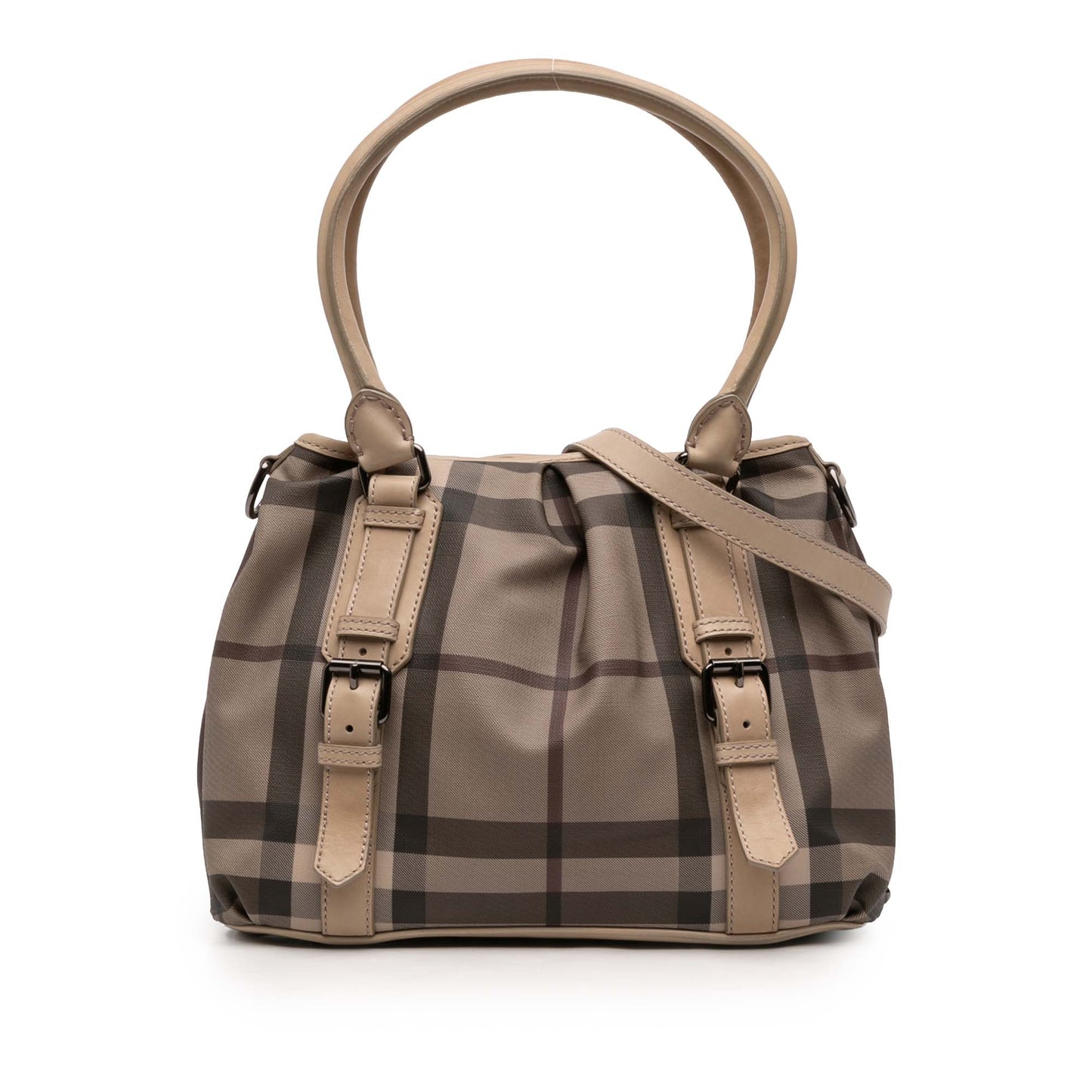 Burberry Small Smoke Check Coated Canvas Northfield Satchel
