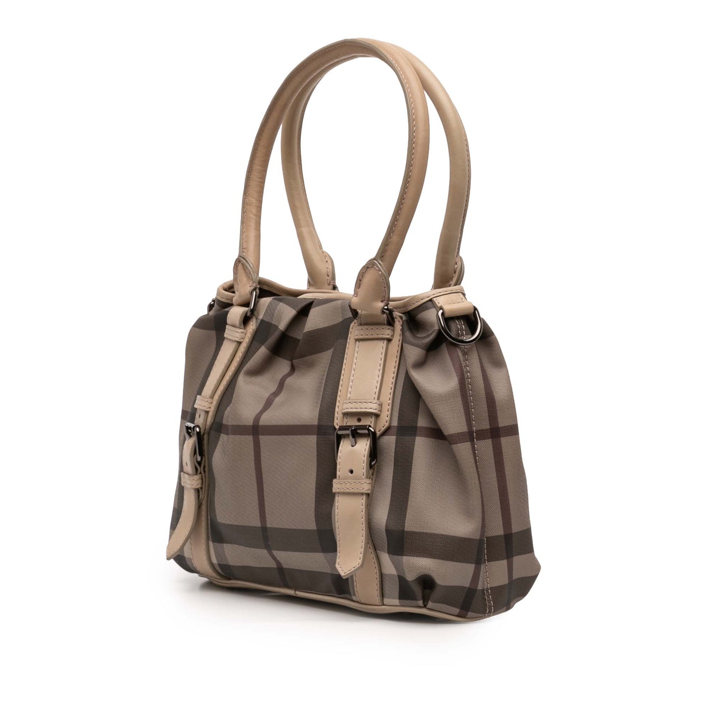 Burberry Small Smoke Check Coated Canvas Northfield Satchel