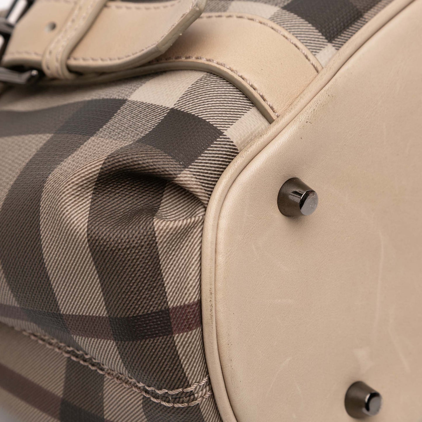 Burberry Small Smoke Check Coated Canvas Northfield Satchel