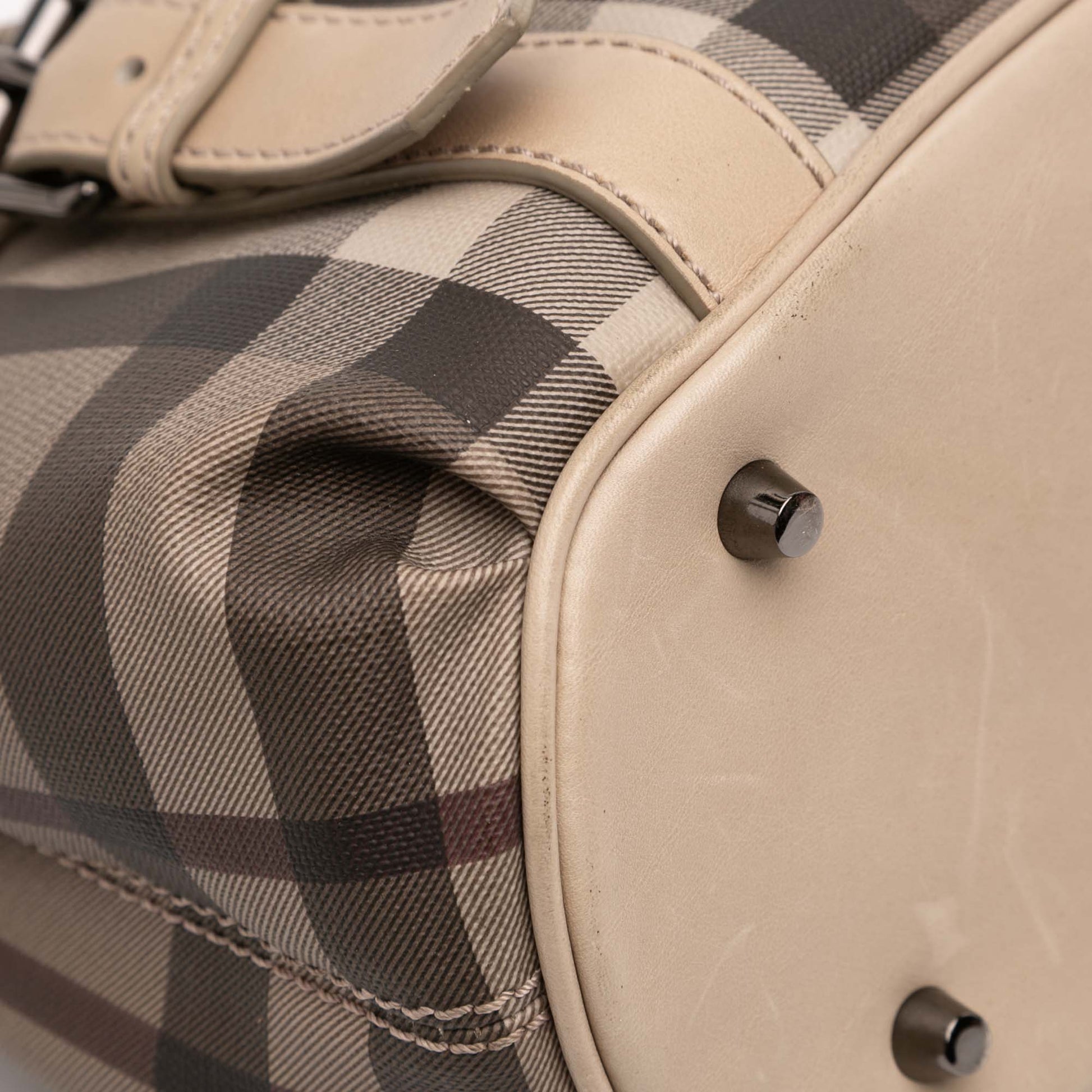 Burberry Small Smoke Check Coated Canvas Northfield Satchel
