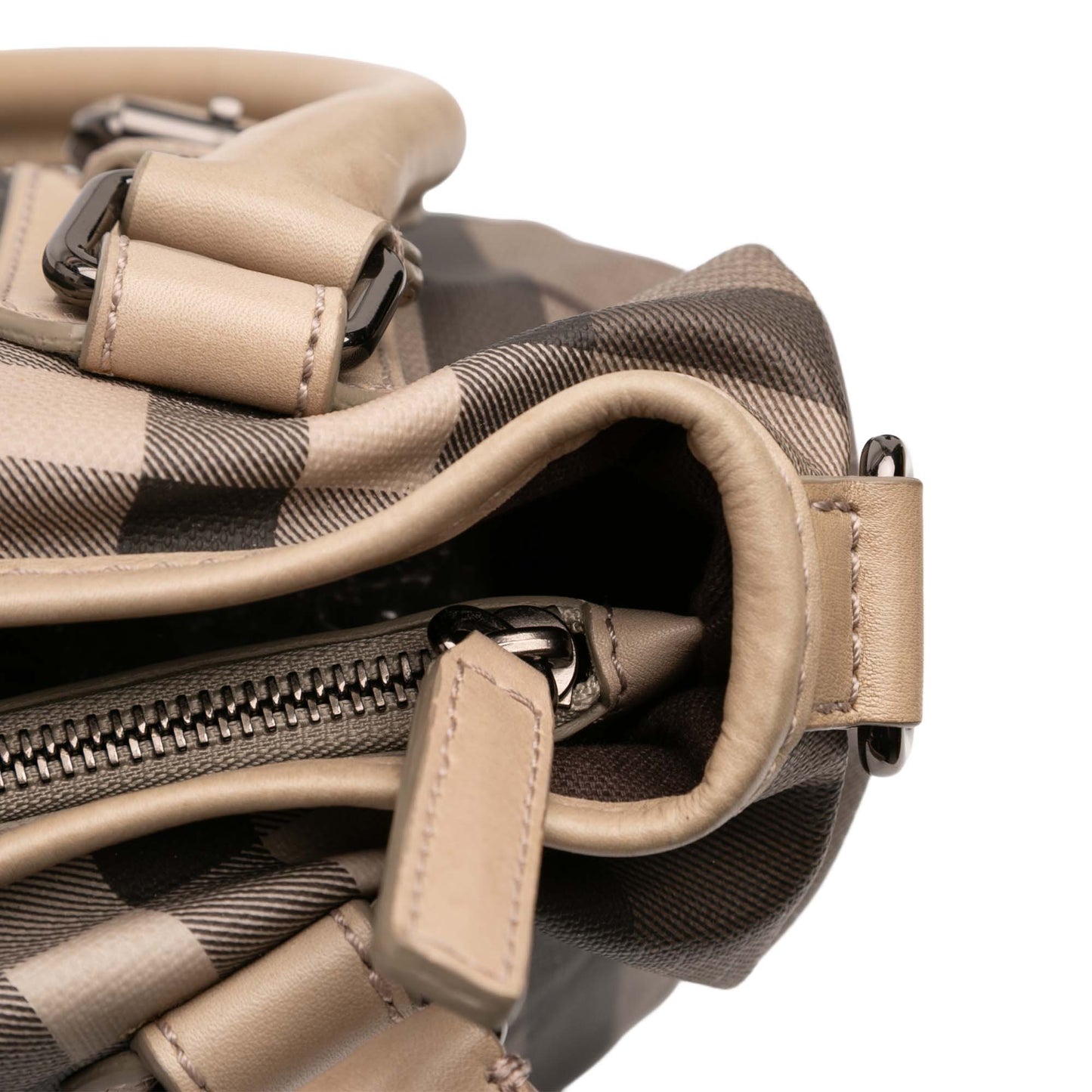 Burberry Small Smoke Check Coated Canvas Northfield Satchel