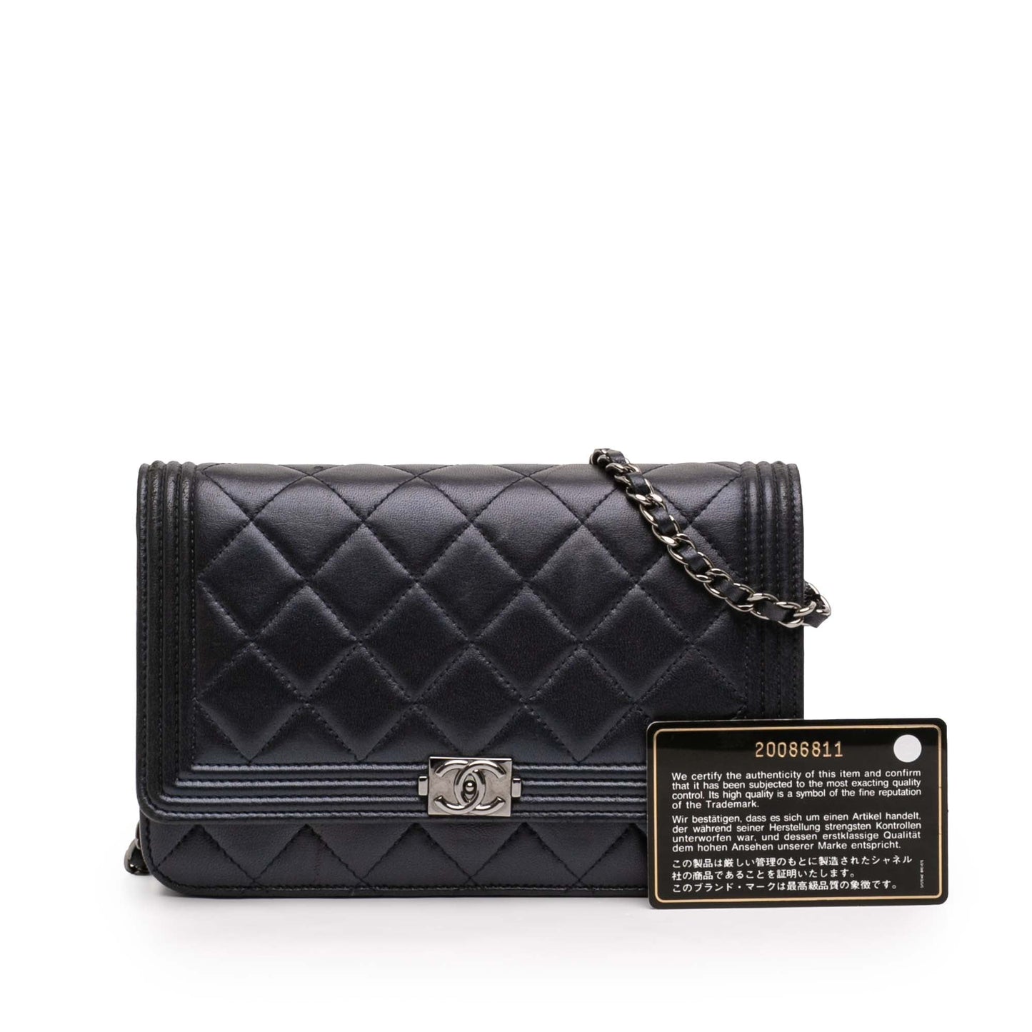 Chanel Quilted Lambskin Boy Wallet On Chain