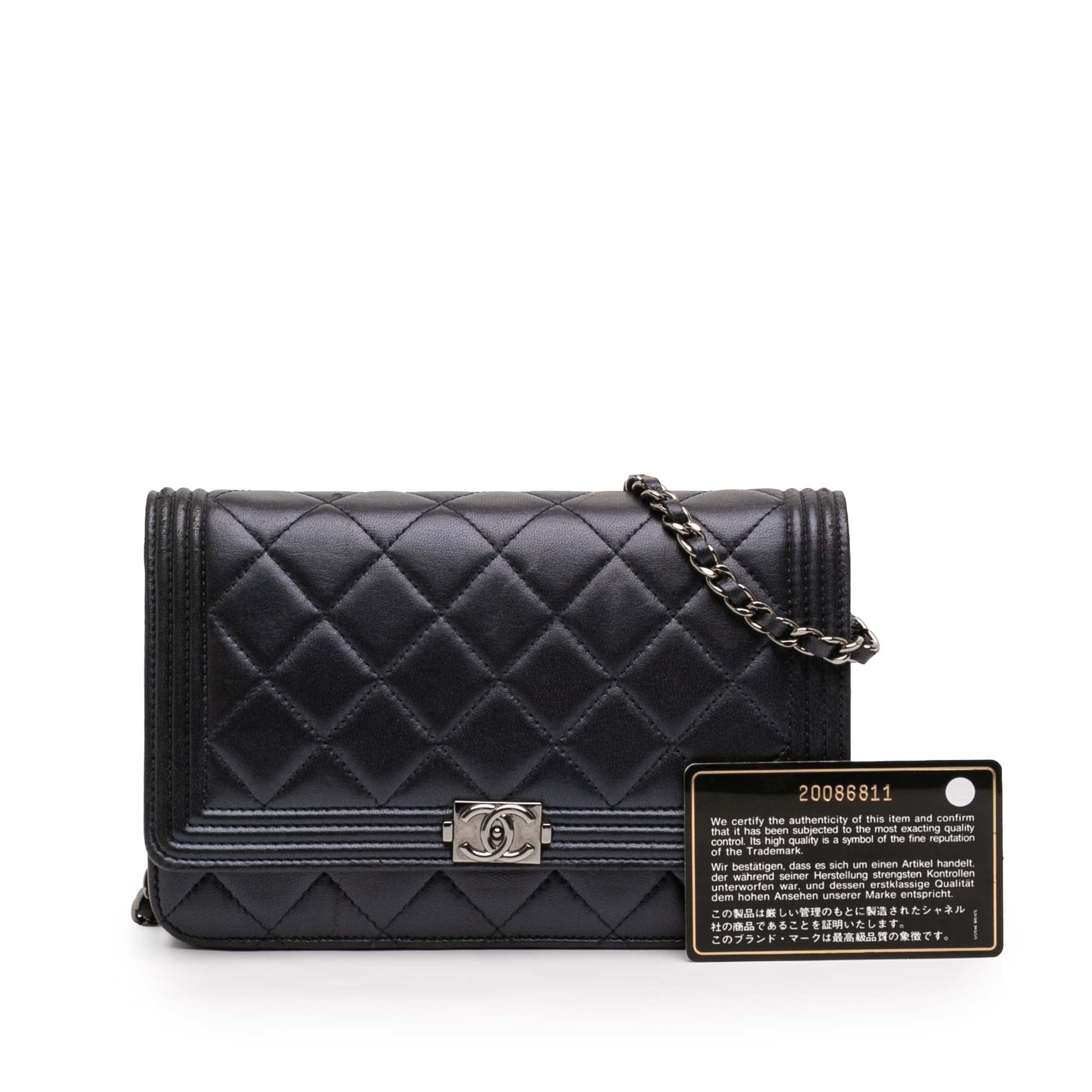 Chanel Quilted Lambskin Boy Wallet On Chain