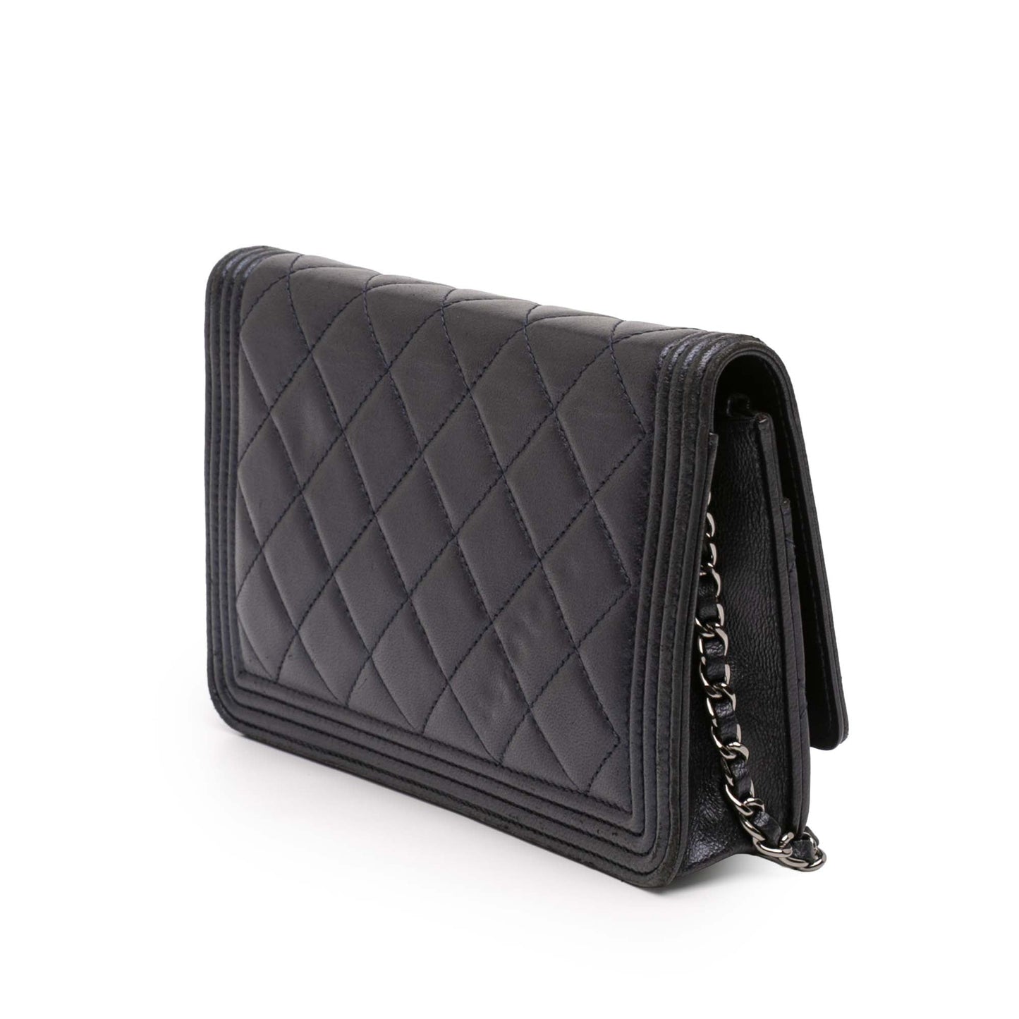 Chanel Quilted Lambskin Boy Wallet On Chain