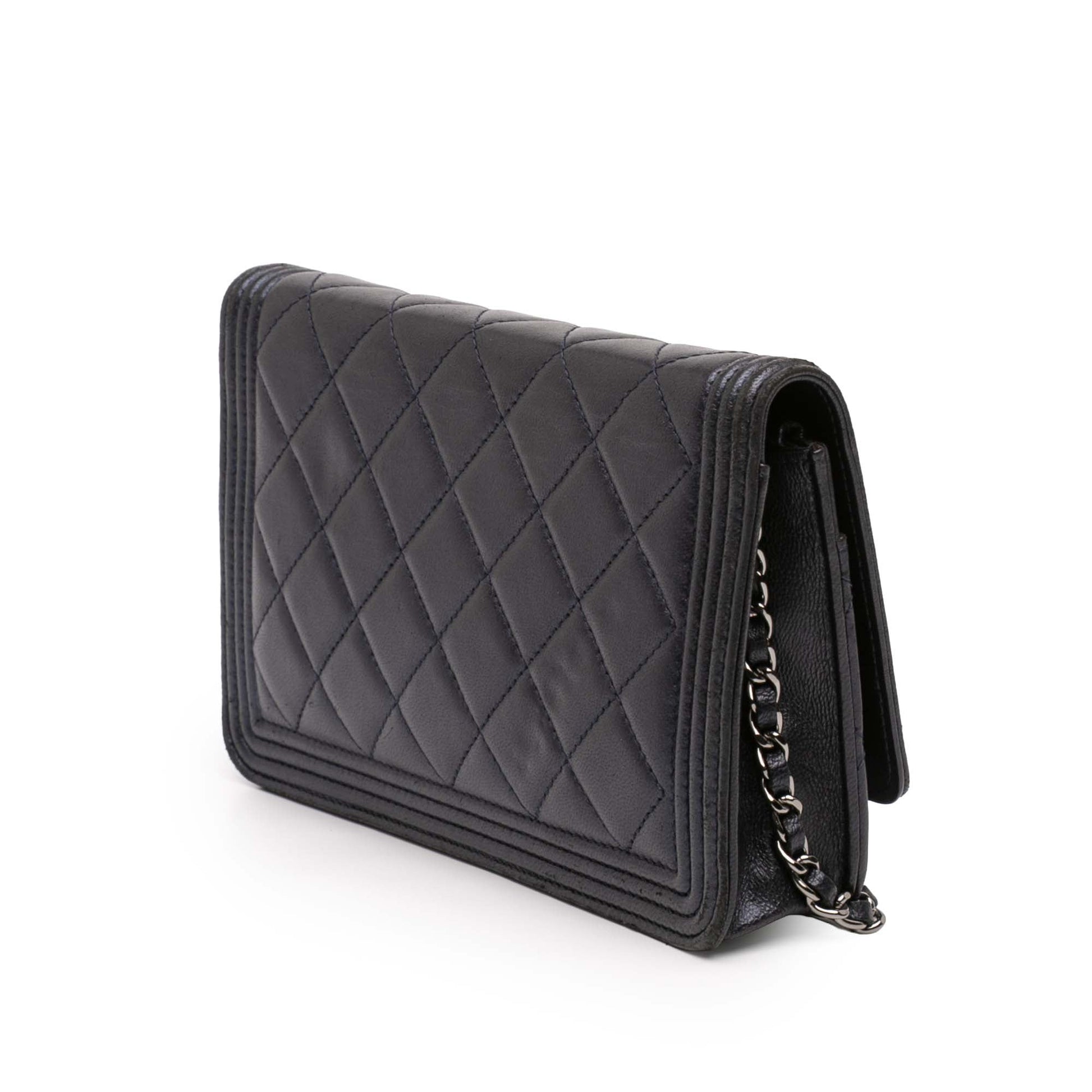 Chanel Quilted Lambskin Boy Wallet On Chain
