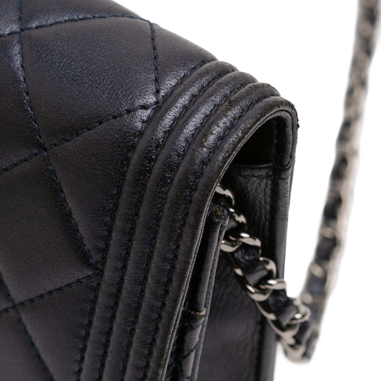 Chanel Quilted Lambskin Boy Wallet On Chain