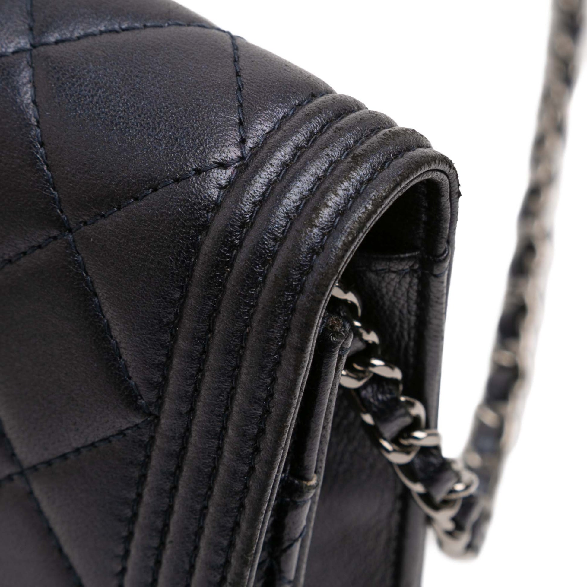Chanel Quilted Lambskin Boy Wallet On Chain