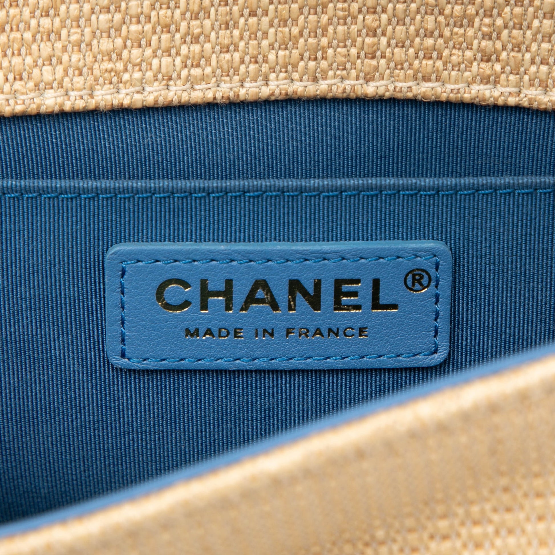 Chanel Old Medium Chevron Raffia Boy Flap