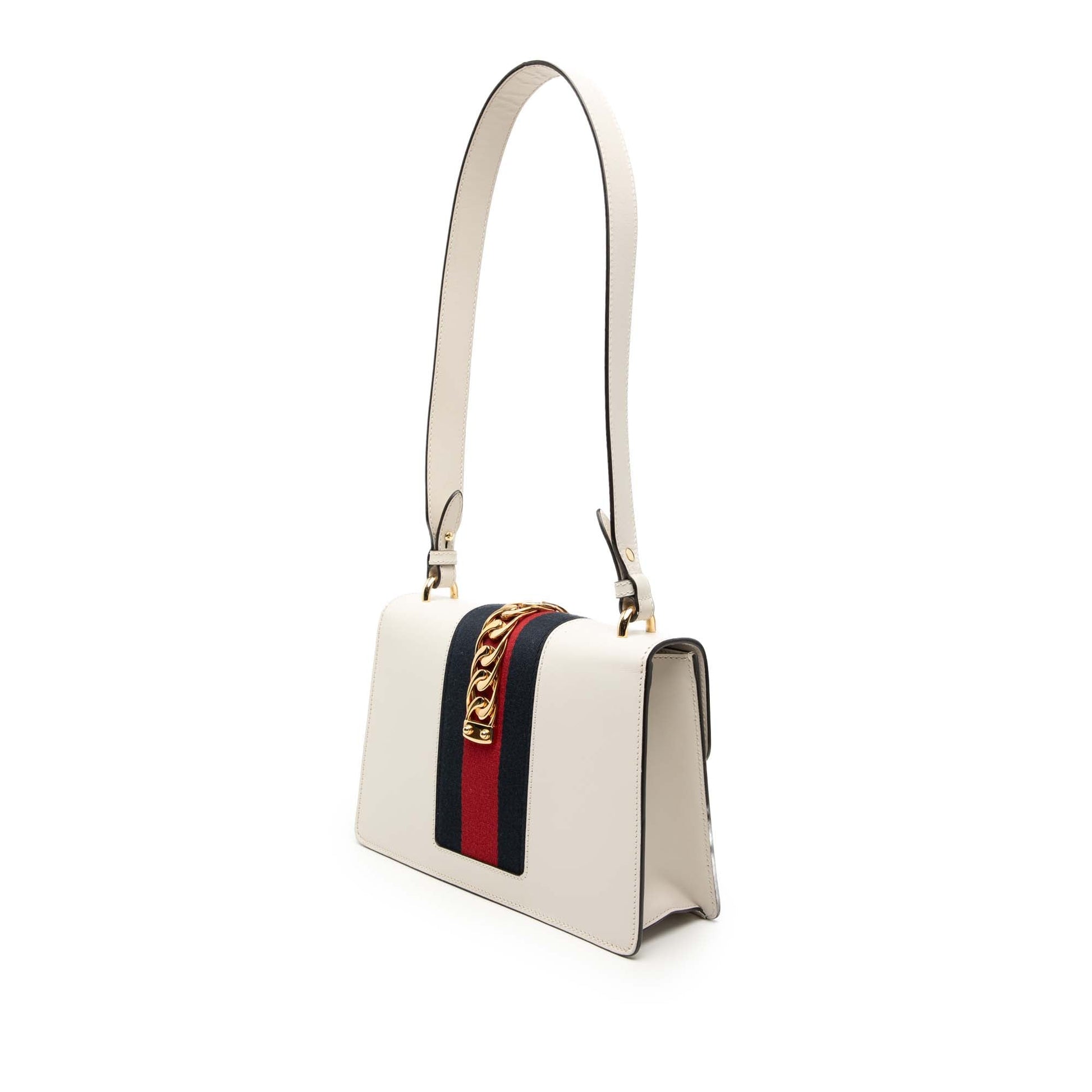 Gucci Small Leather Sylvie Web Satchel