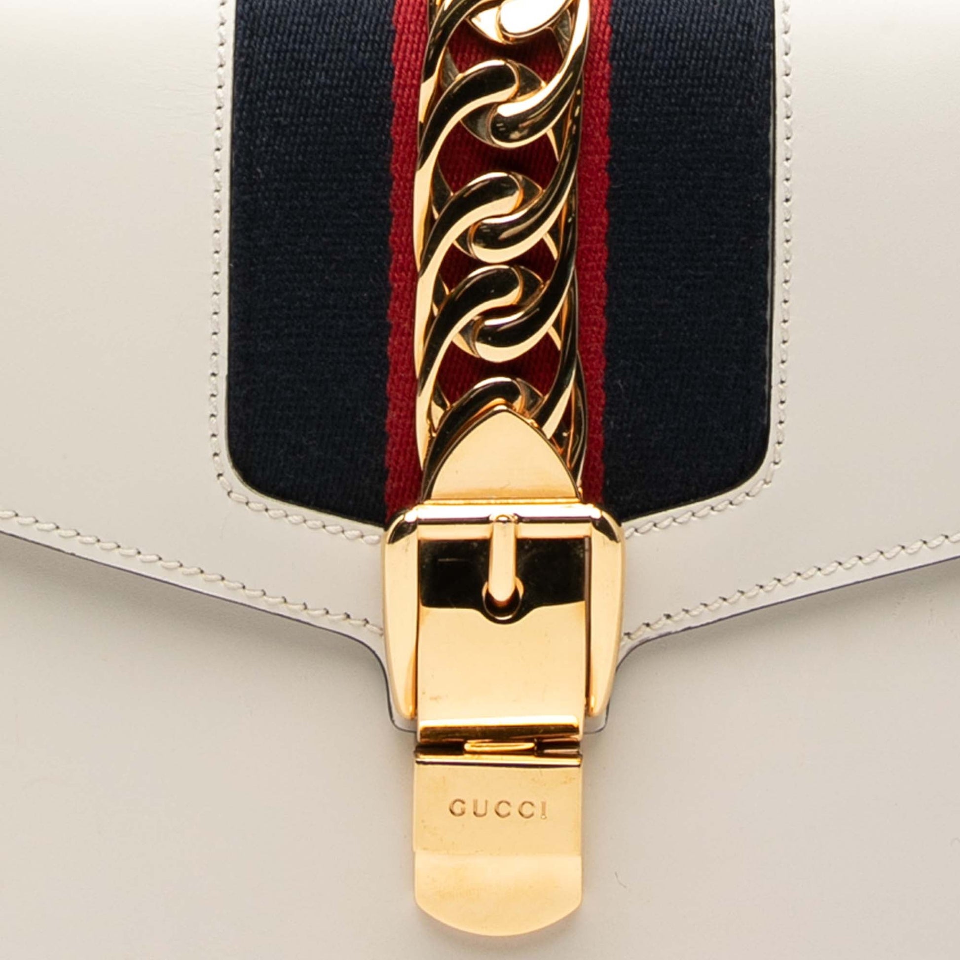 Gucci Small Leather Sylvie Web Satchel