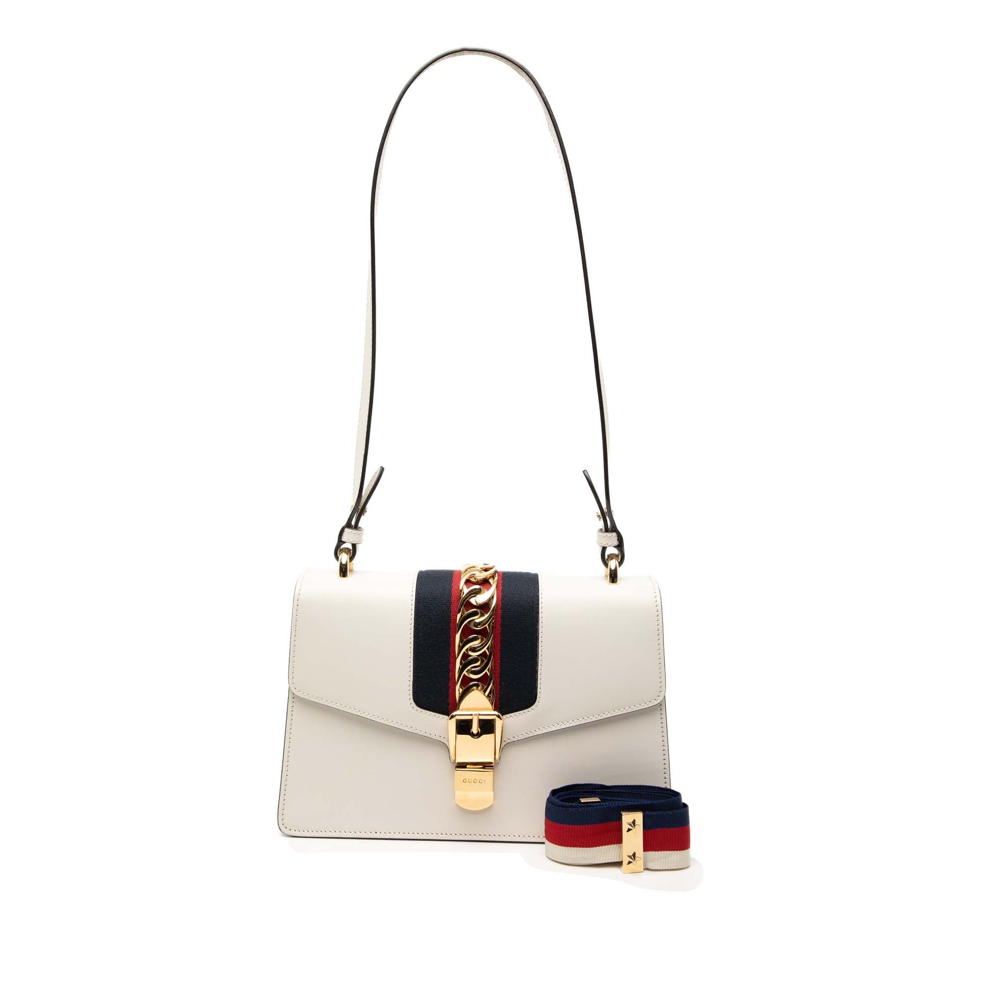 Gucci Small Leather Sylvie Web Satchel