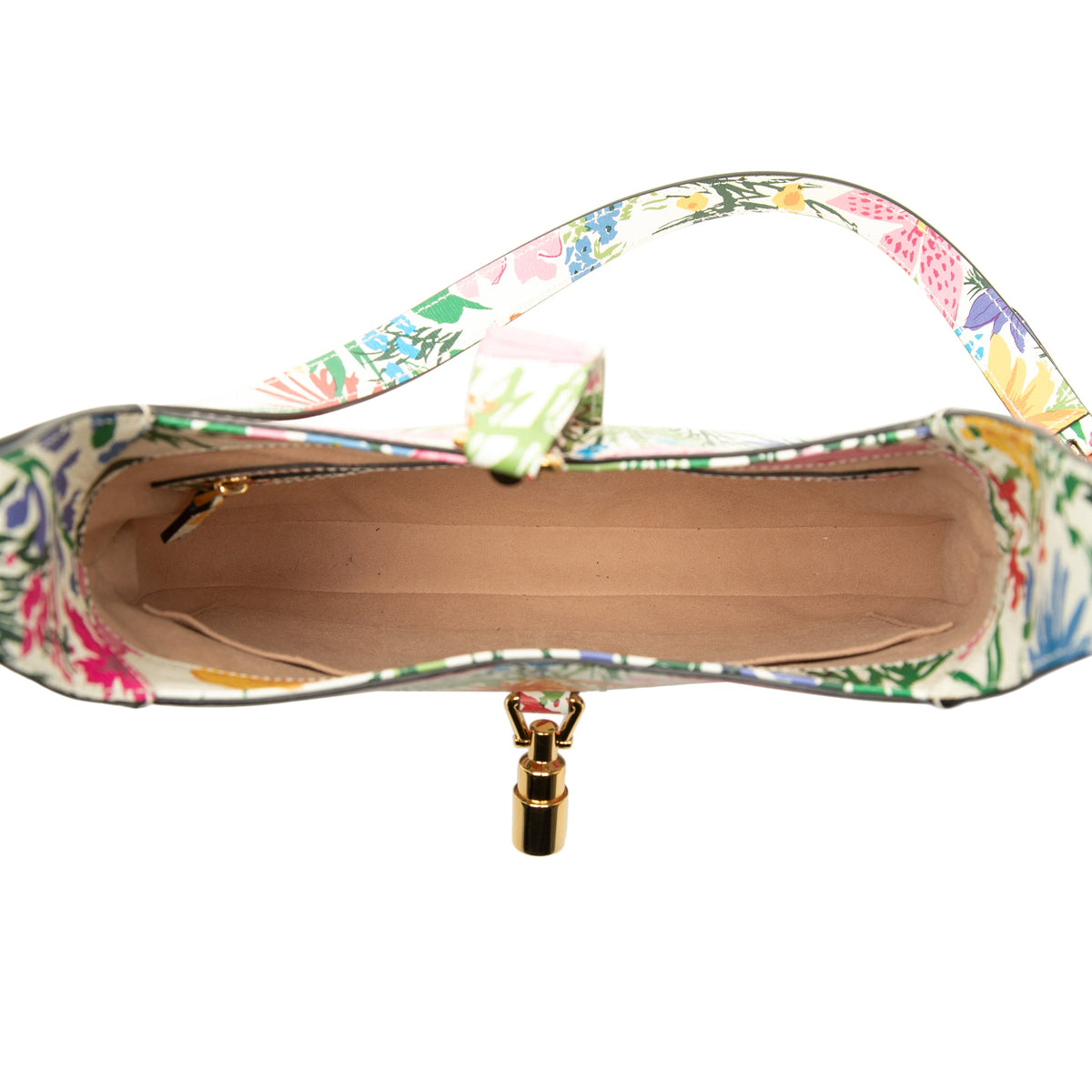 Gucci Ken Scott Small Calfskin Floral Print Jackie 1961 Crossbody — White