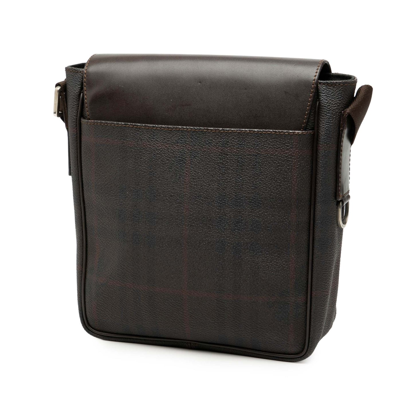 Burberry Smoke Check Coated Canvas and Leather Crossbody