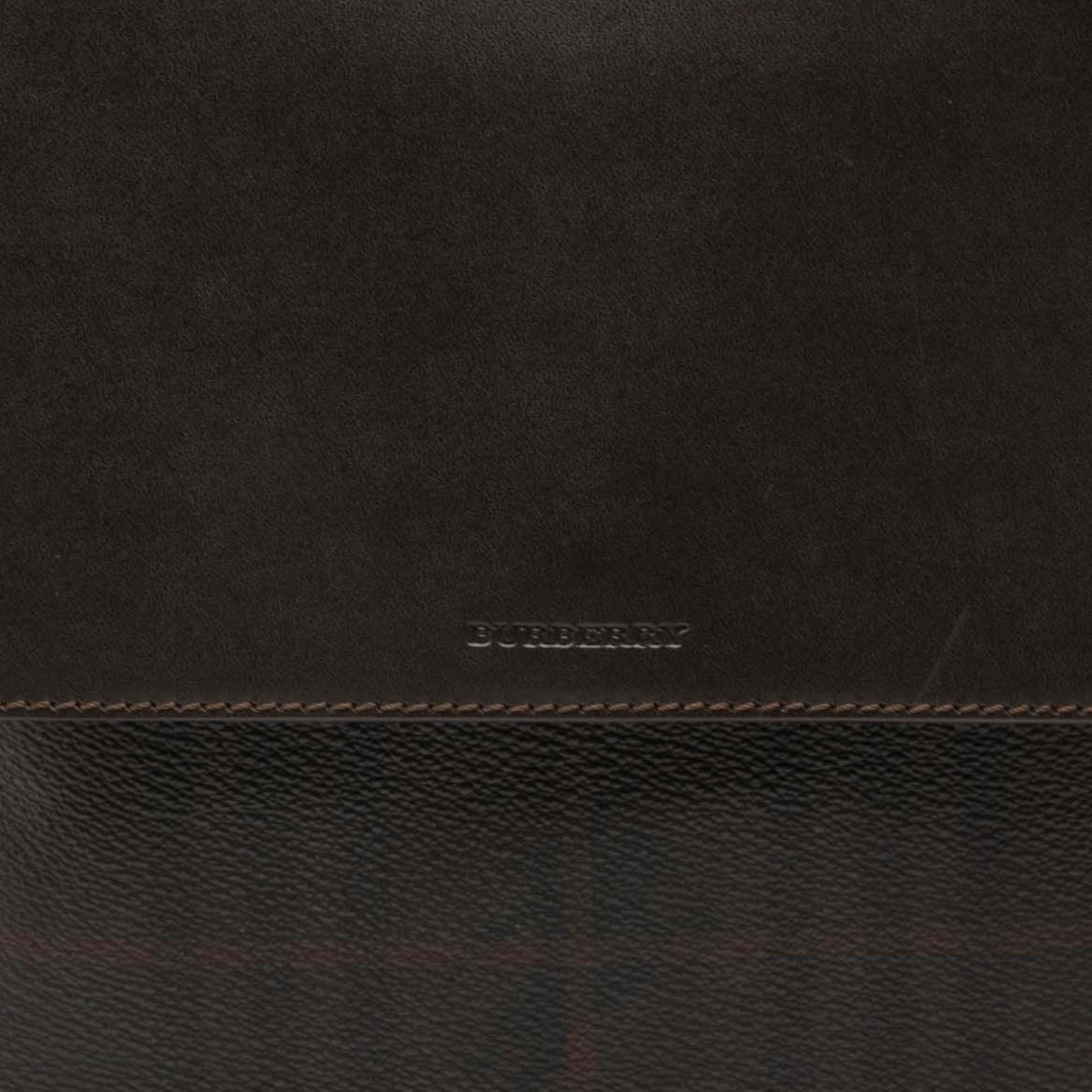 Burberry Smoke Check Coated Canvas and Leather Crossbody