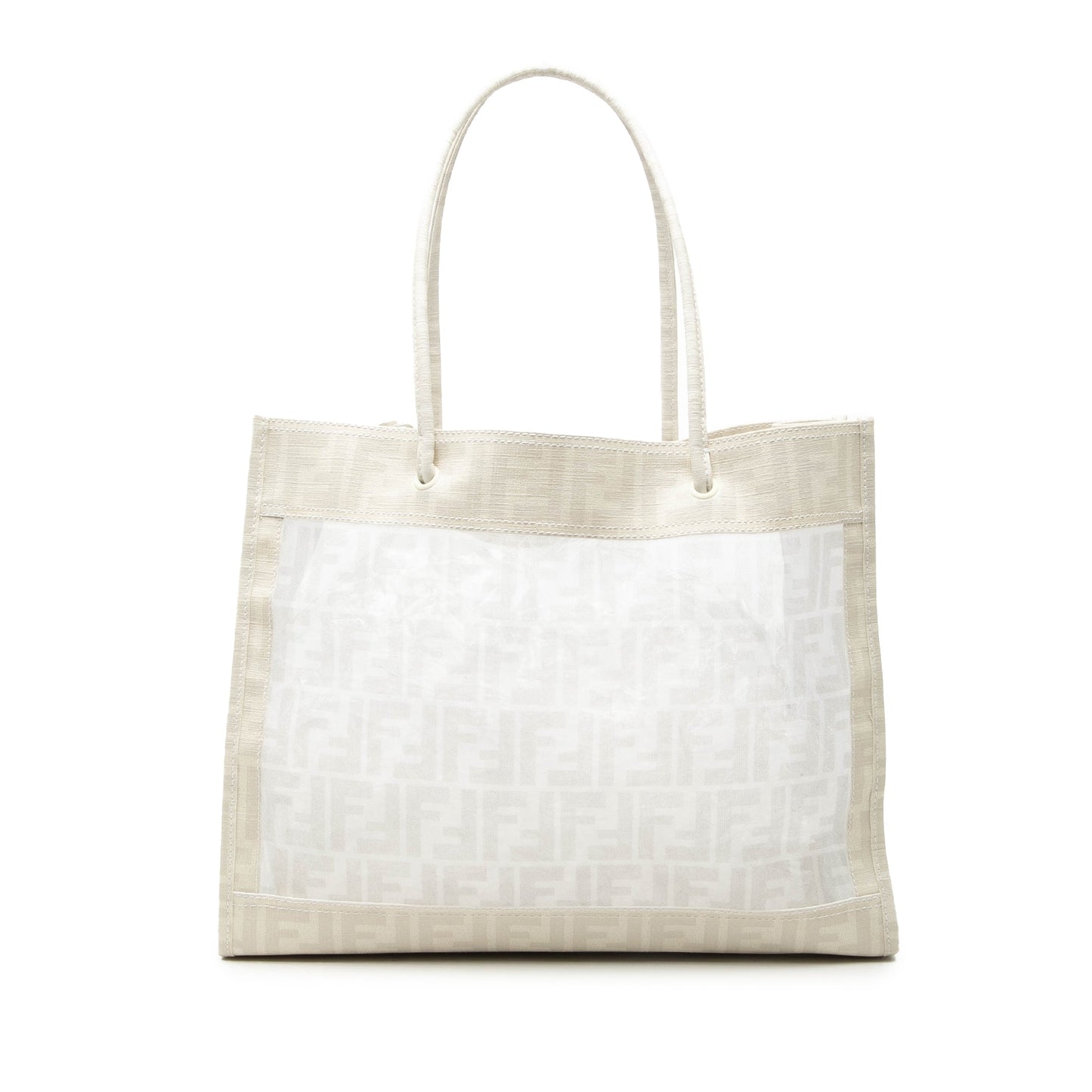 Fendi Coated Canvas Trimmed Zucca Mesh Tote