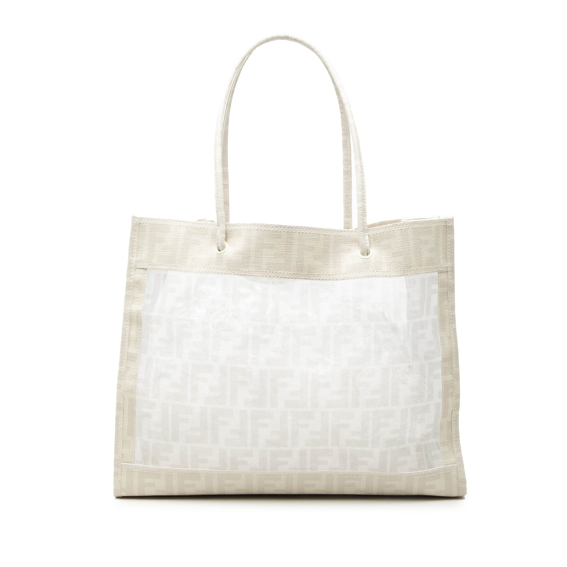 Fendi Coated Canvas Trimmed Zucca Mesh Tote