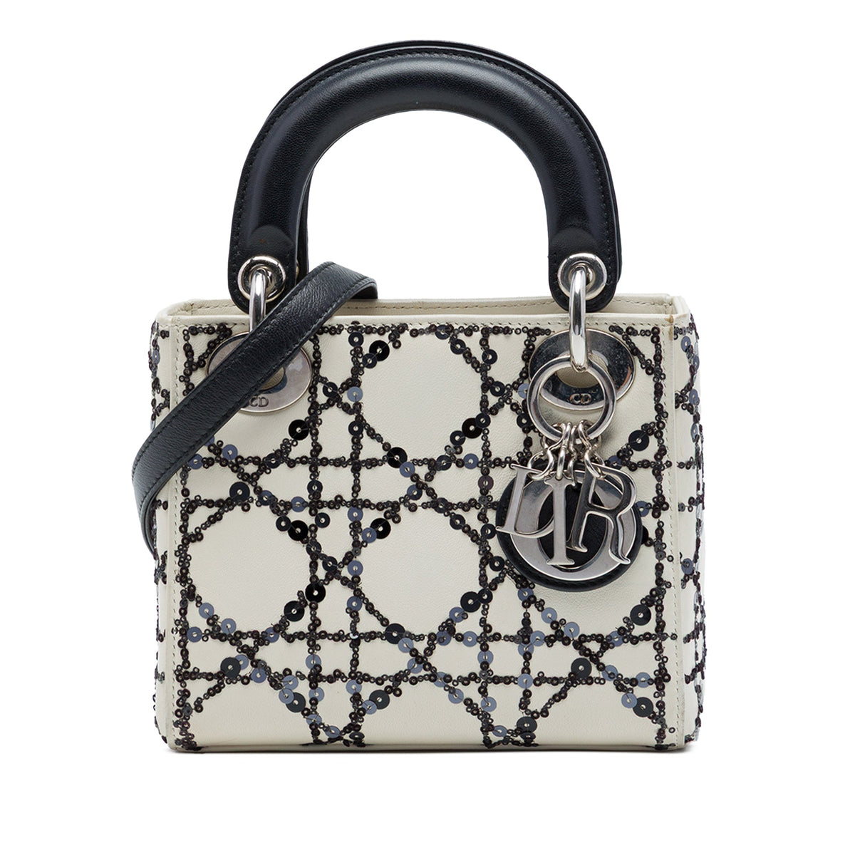 Dior Mini Calfskin Cannage Sequin Lady Dior