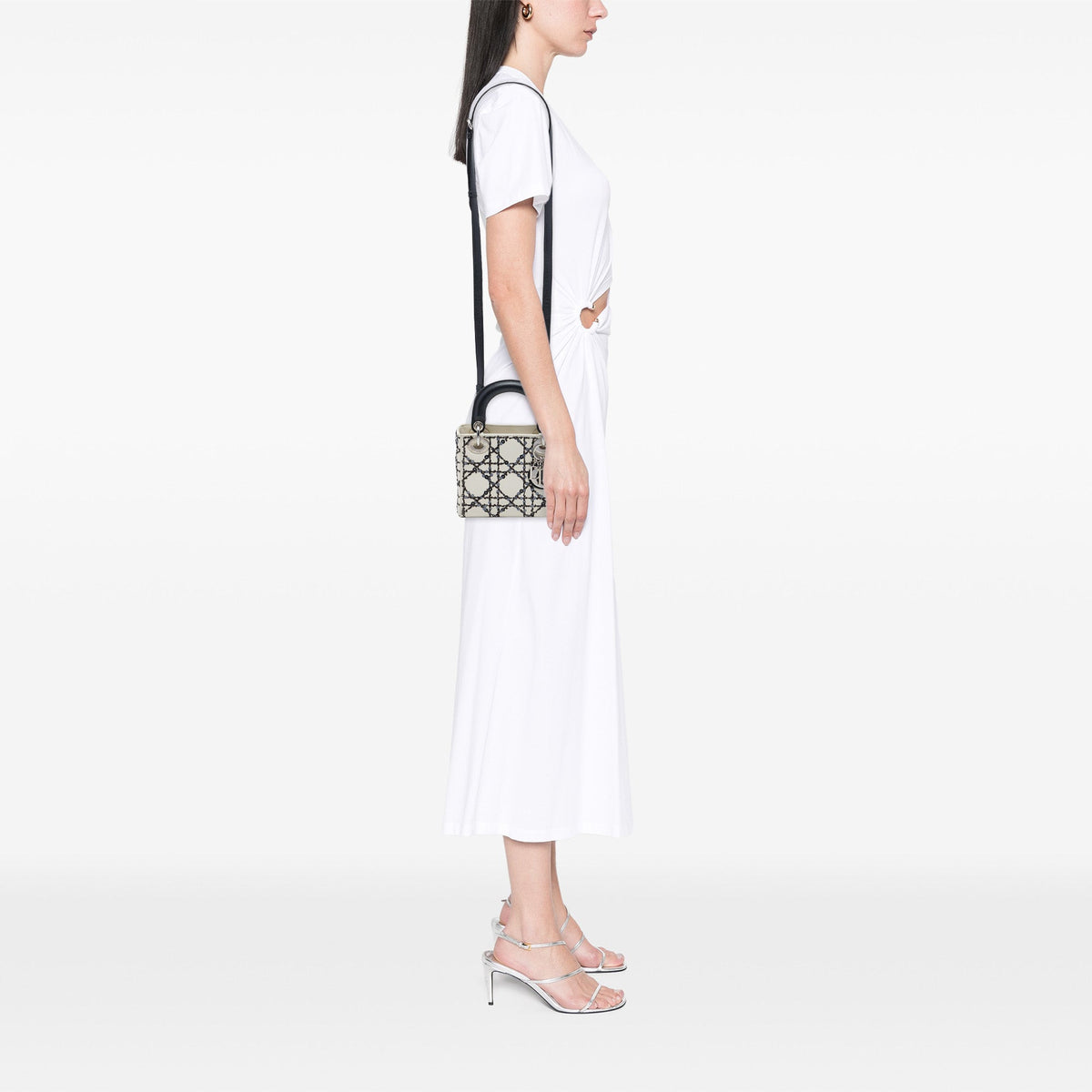 Dior Mini Calfskin Cannage Sequin Lady Dior