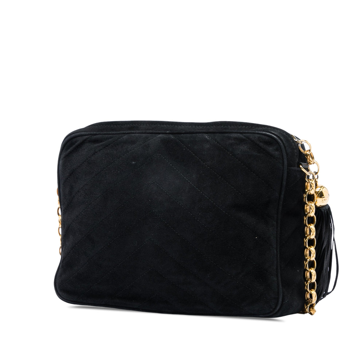 Chanel CC Quilted Suede Tassel Camera Bag