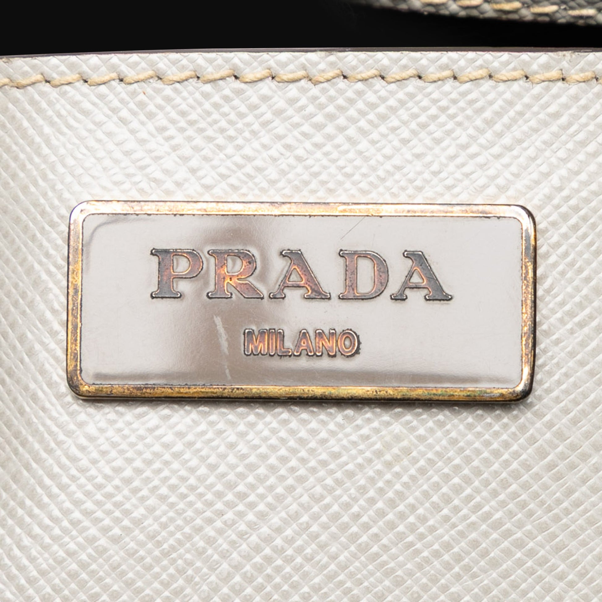 Prada Medium Bicolor Saffiano Lux Galleria Double Zip Satchel