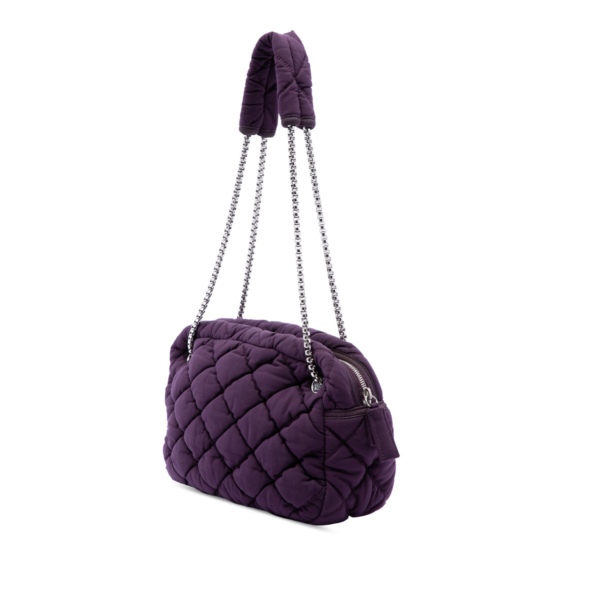 Chanel Quilted Nylon Bubble Shoulder Bag — Purple