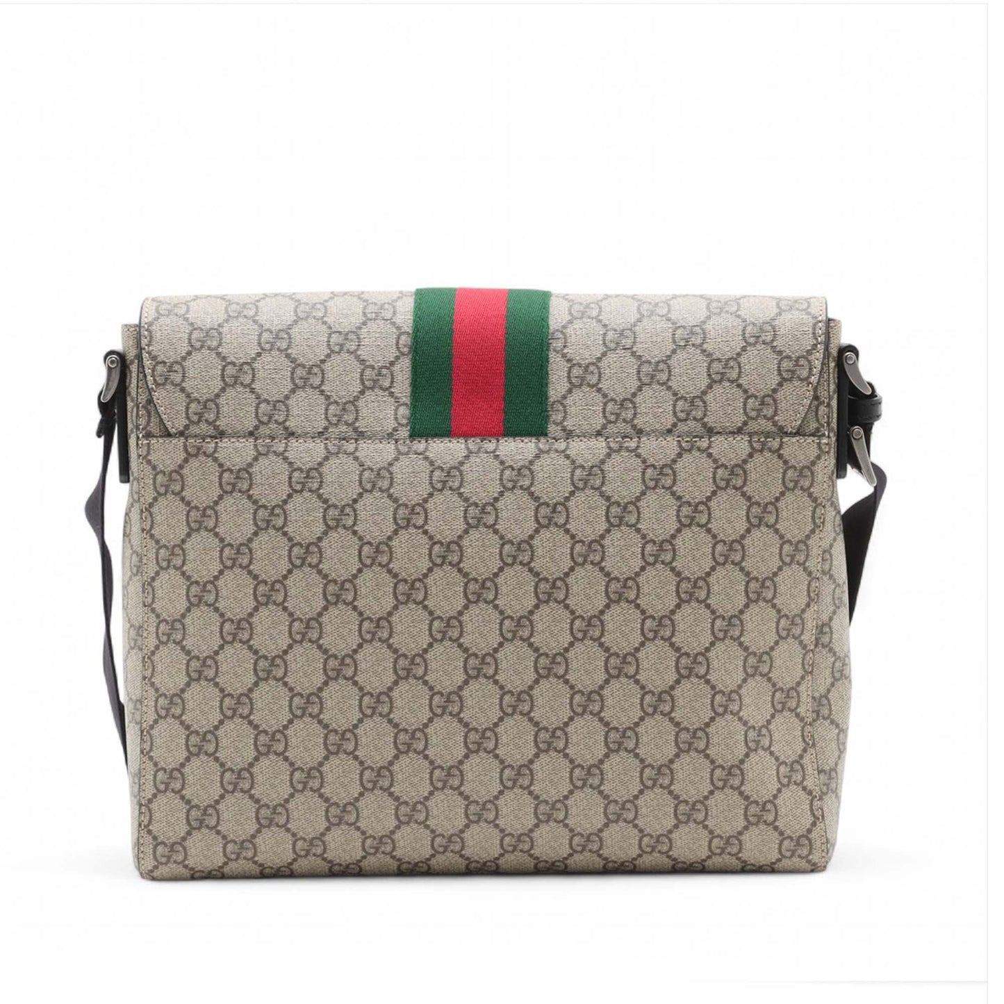 Gucci GG Supreme Web Flap Messenger Bag