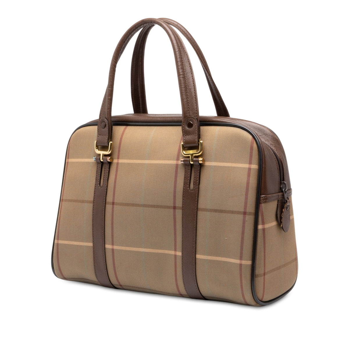 Burberry Vintage Check Canvas Handbag — Brown