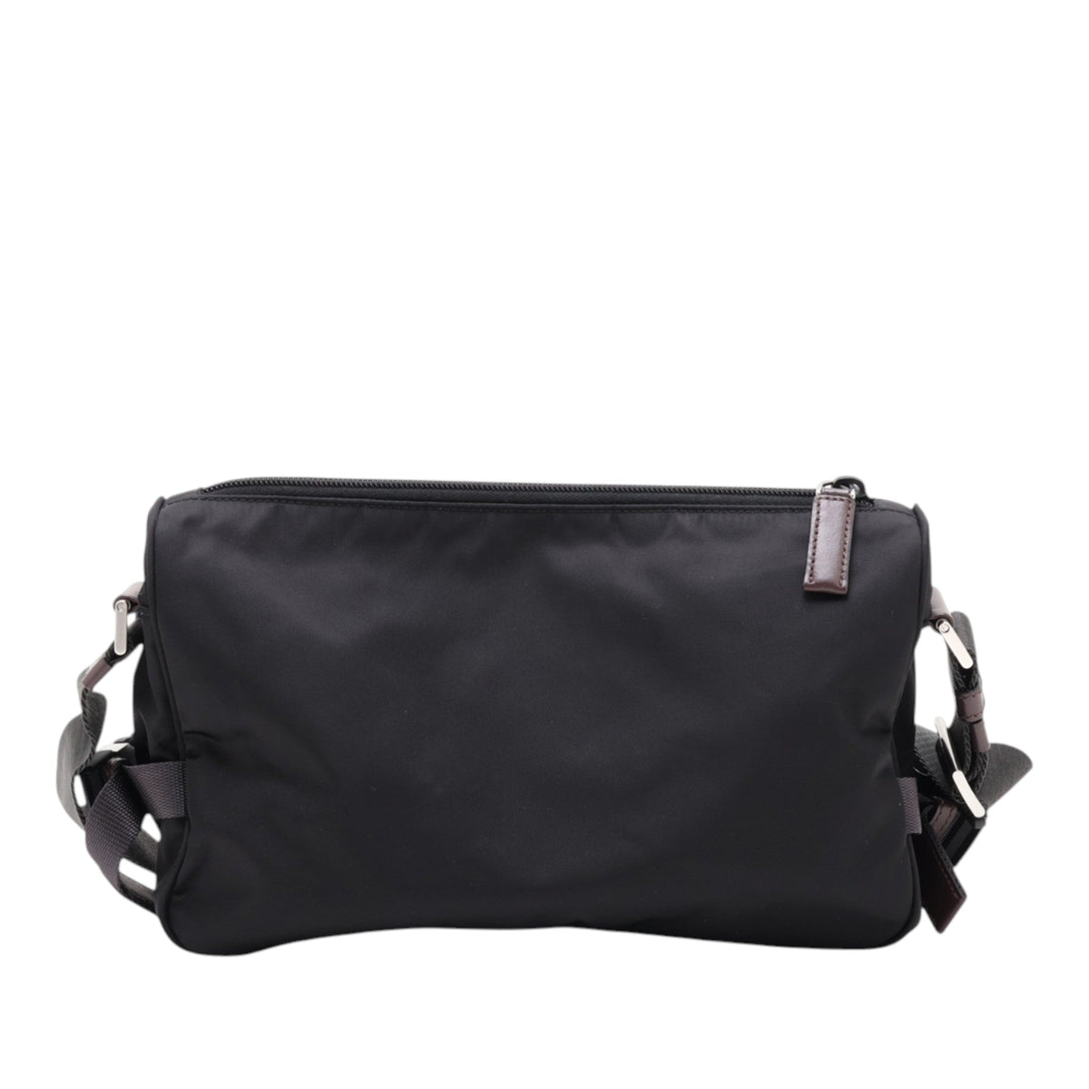 Prada Tessuto Zip Top Crossbody — Black