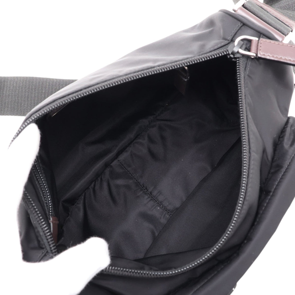 Prada Tessuto Zip Top Crossbody — Black