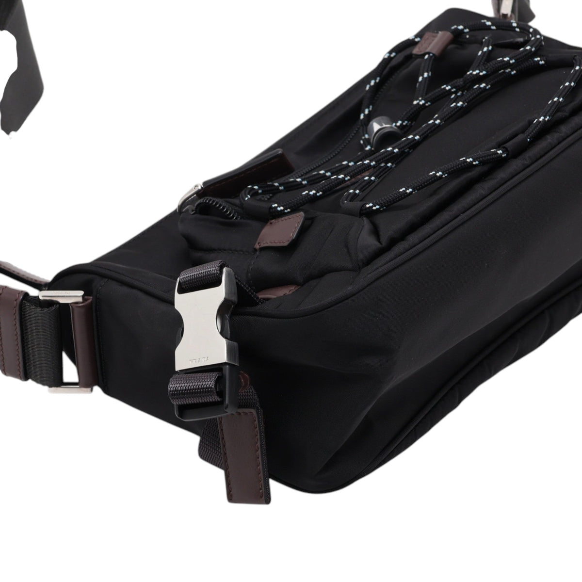 Prada Tessuto Zip Top Crossbody — Black
