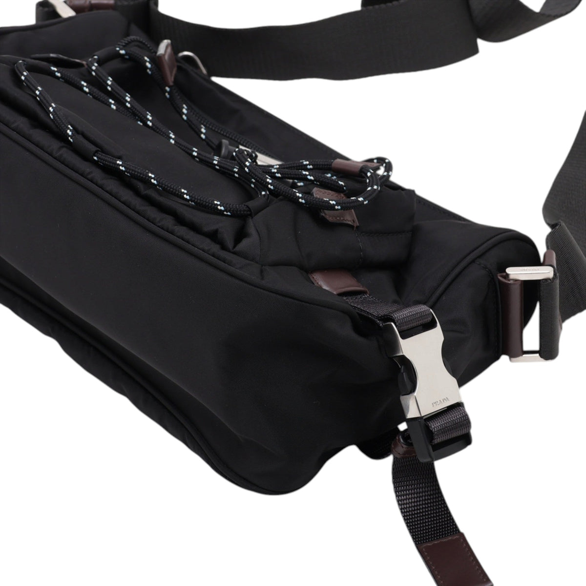 Prada Tessuto Zip Top Crossbody — Black