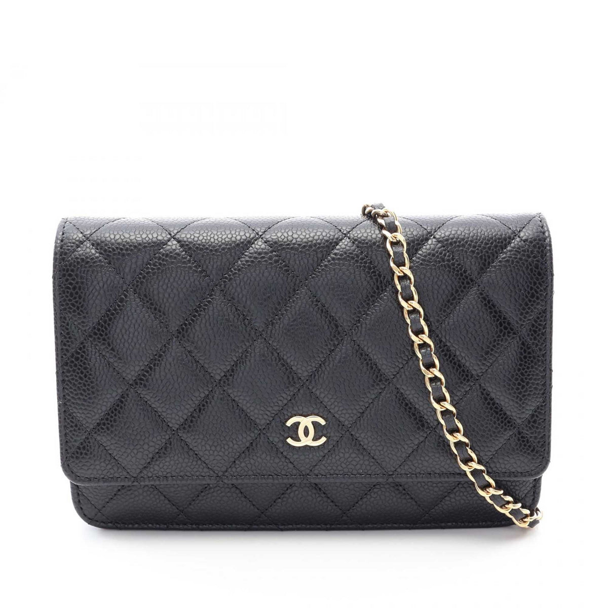 Chanel CC Quilted Caviar Wallet on Chain