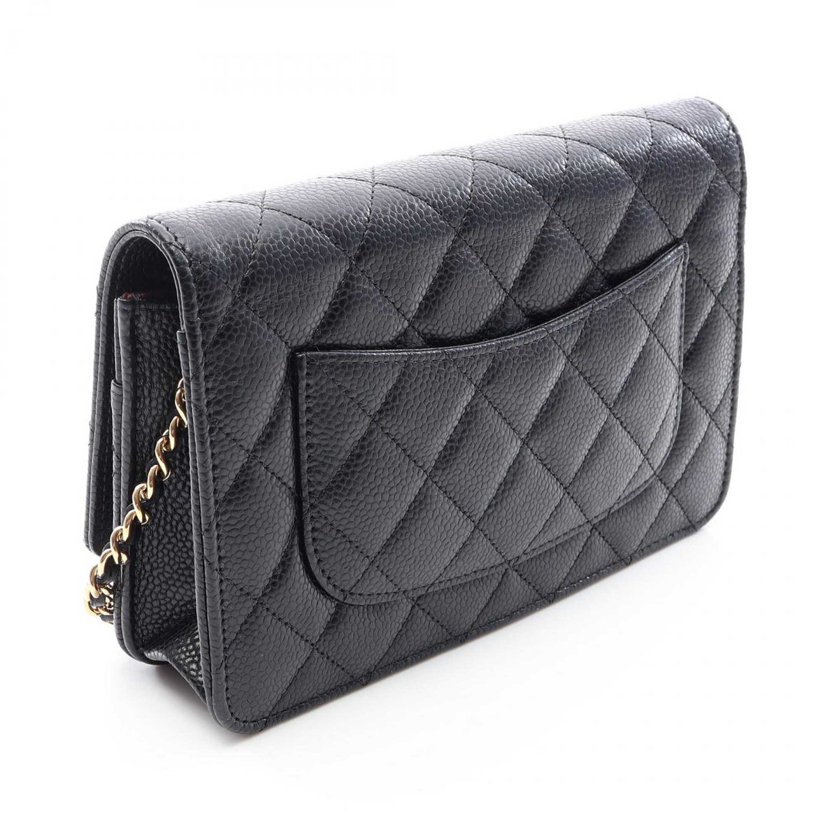 Chanel CC Quilted Caviar Wallet on Chain