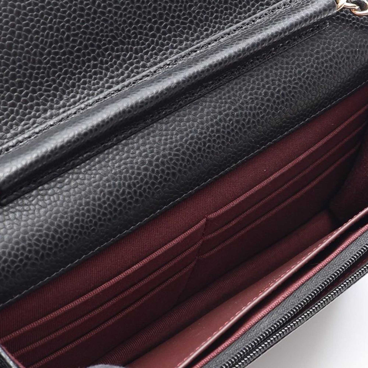 Chanel CC Quilted Caviar Wallet on Chain