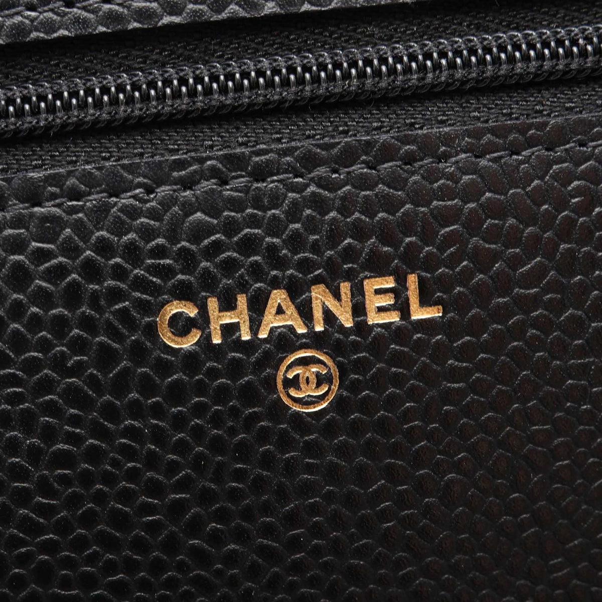 Chanel CC Quilted Caviar Wallet on Chain