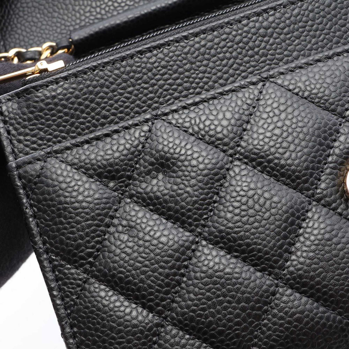 Chanel CC Quilted Caviar Wallet on Chain