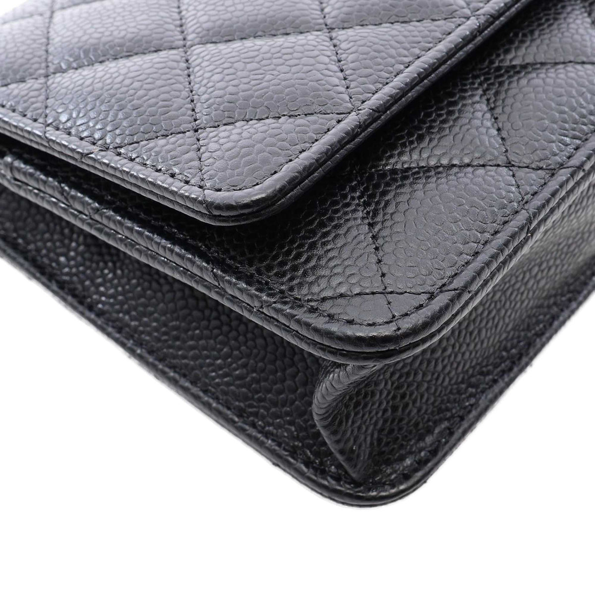 Chanel CC Quilted Caviar Wallet on Chain