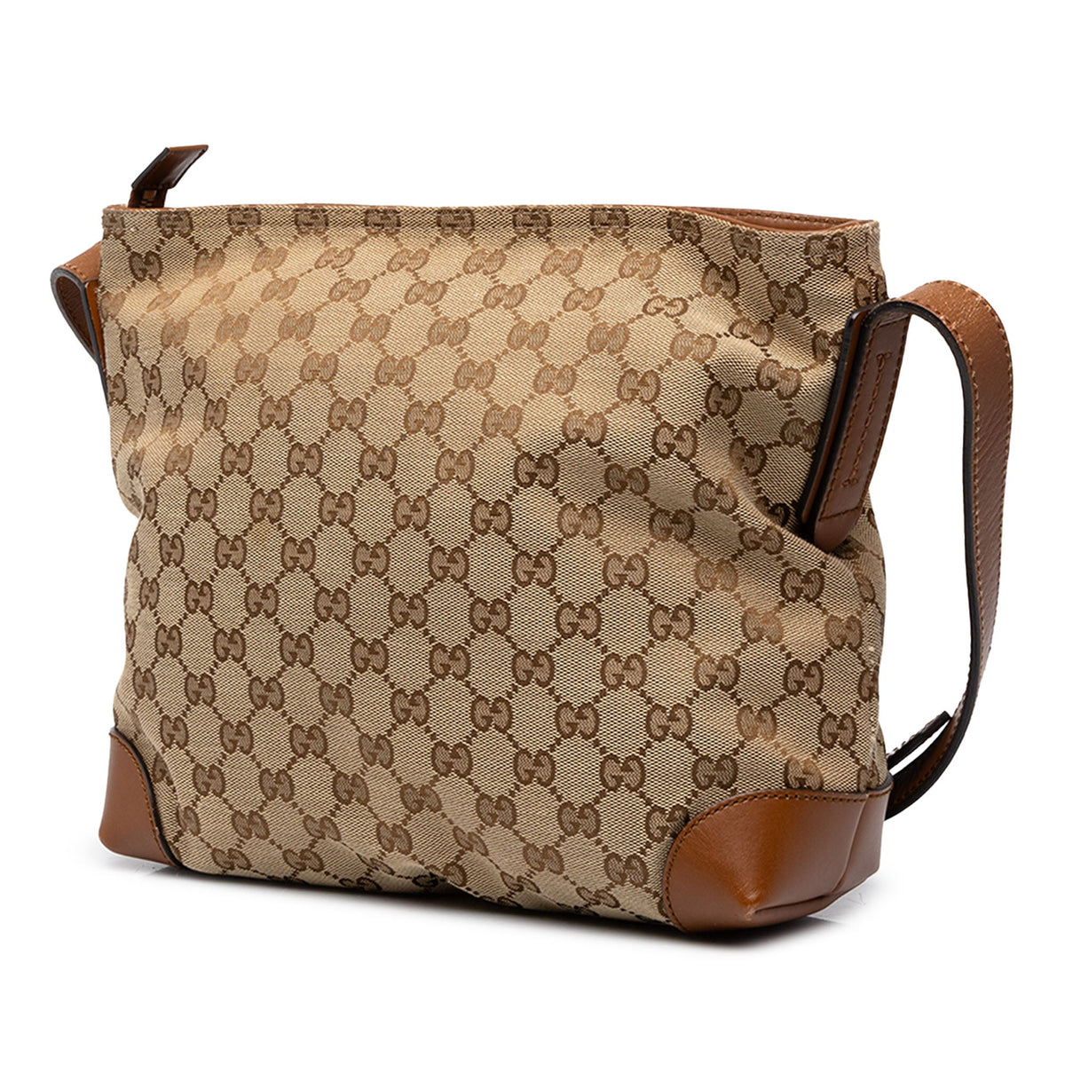 Gucci GG Canvas Web Crossbody — Beige