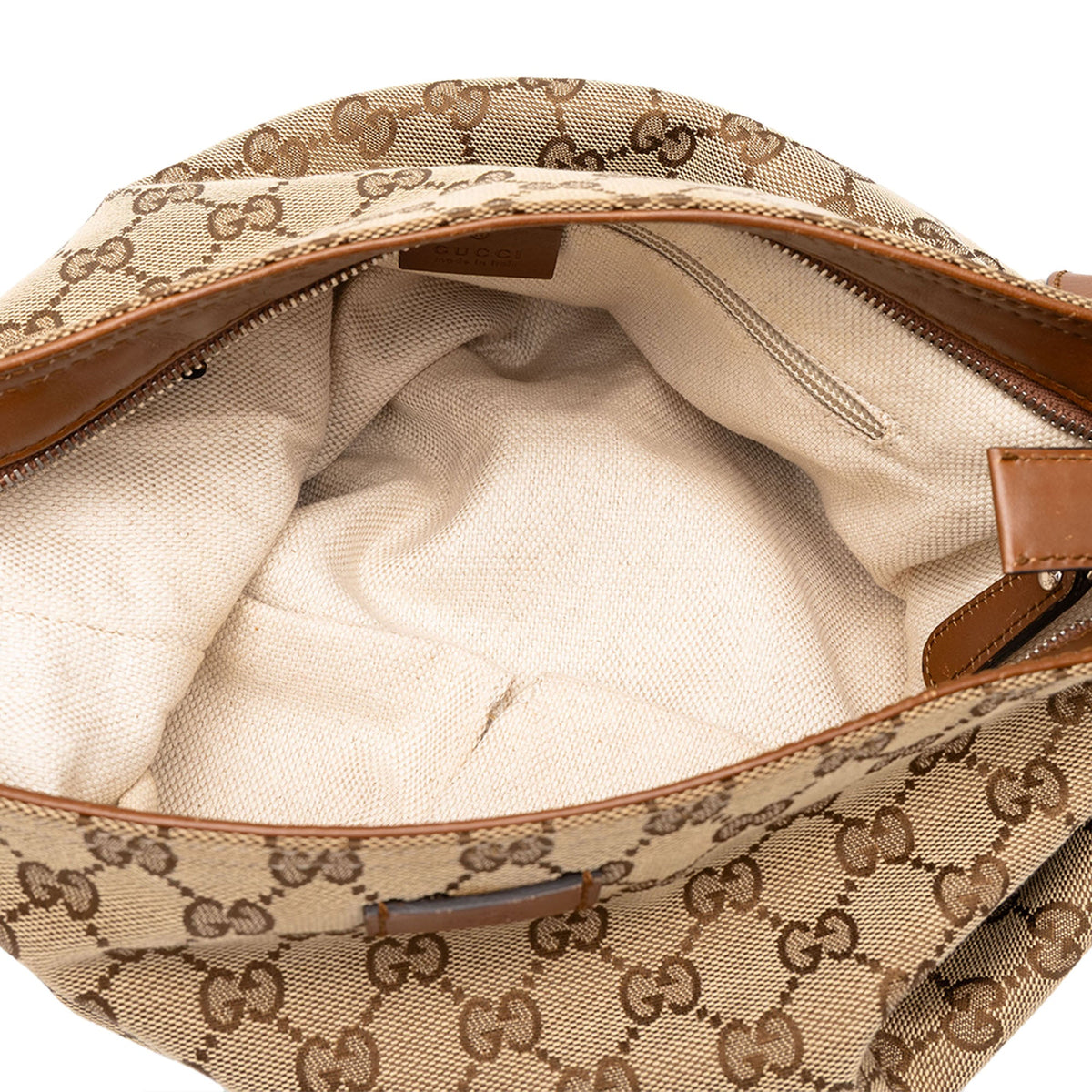 Gucci GG Canvas Web Crossbody — Beige