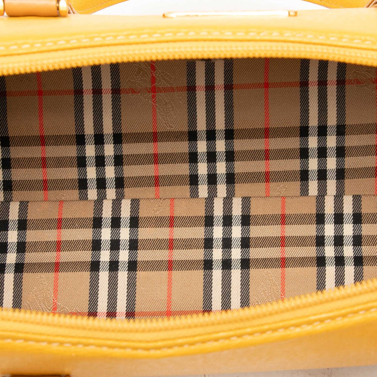 Burberry Leather Handbag — Yellow