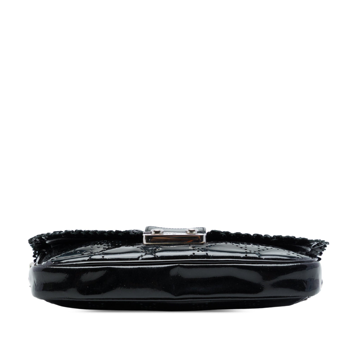Dior Perforated Patent Cannage New Lock Ruffle Pouch Crossbody