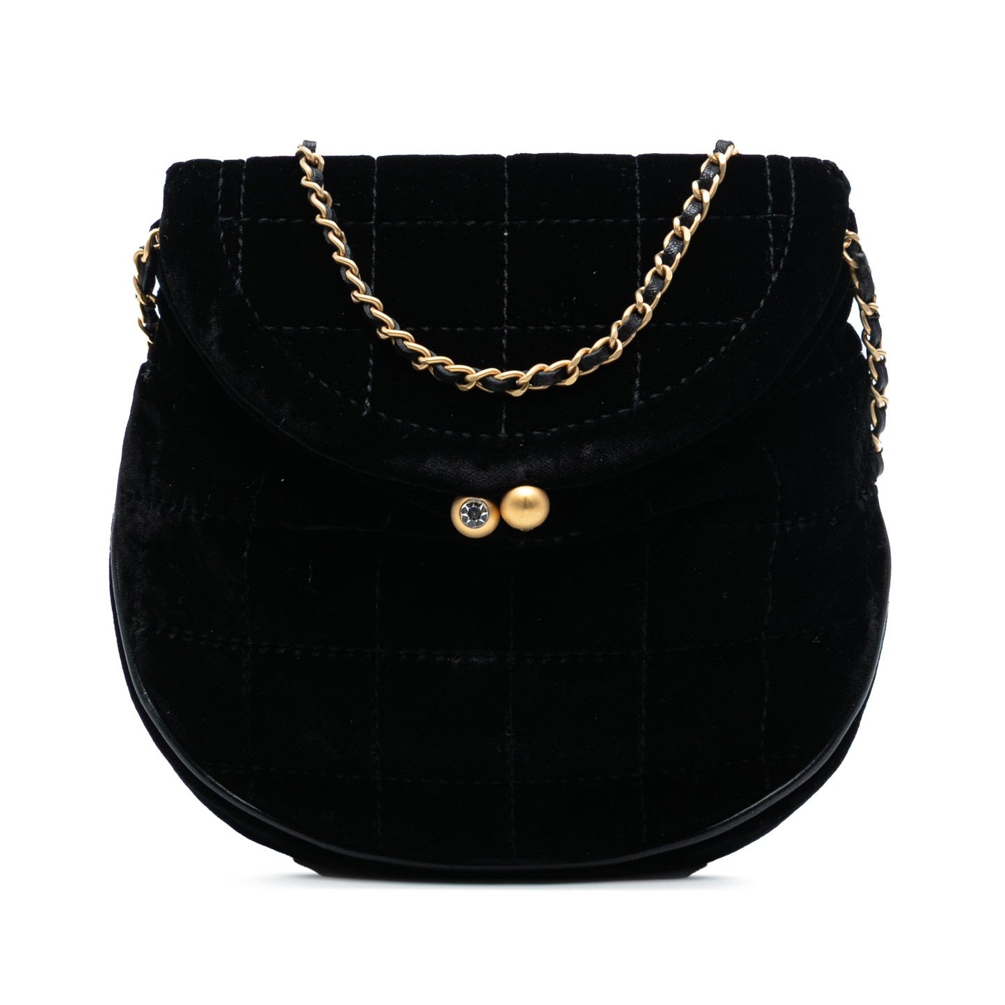 Chanel Mini Chocolate Bar Velvet Flap Crossbody